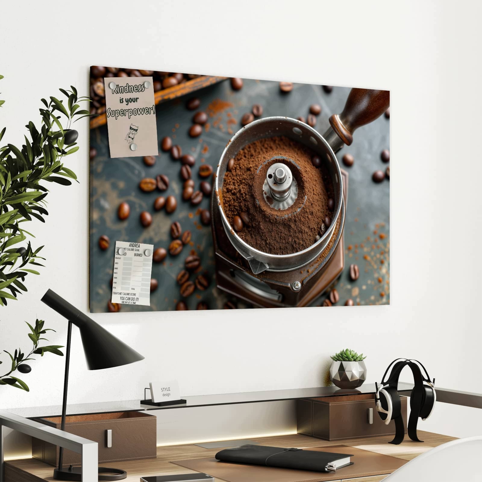 Magnetická tabule – obraz na zeď Mlýnek na kávu | 90 × 60 cm