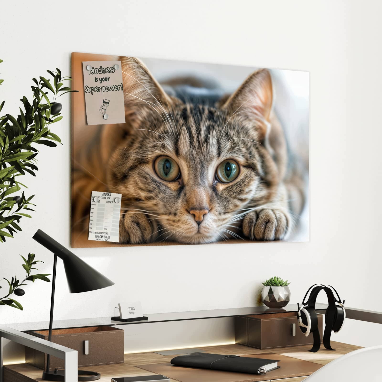 Magnetická tabule – obraz na zeď Objímající se kočka | 90 × 60 cm