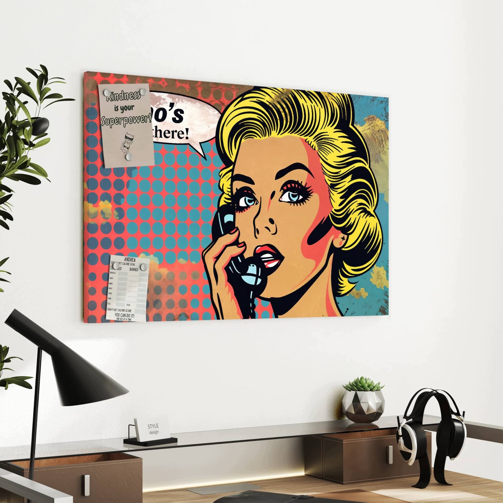 Magnetická tabule – obraz na zeď Telefonující žena | 60 × 40 cm