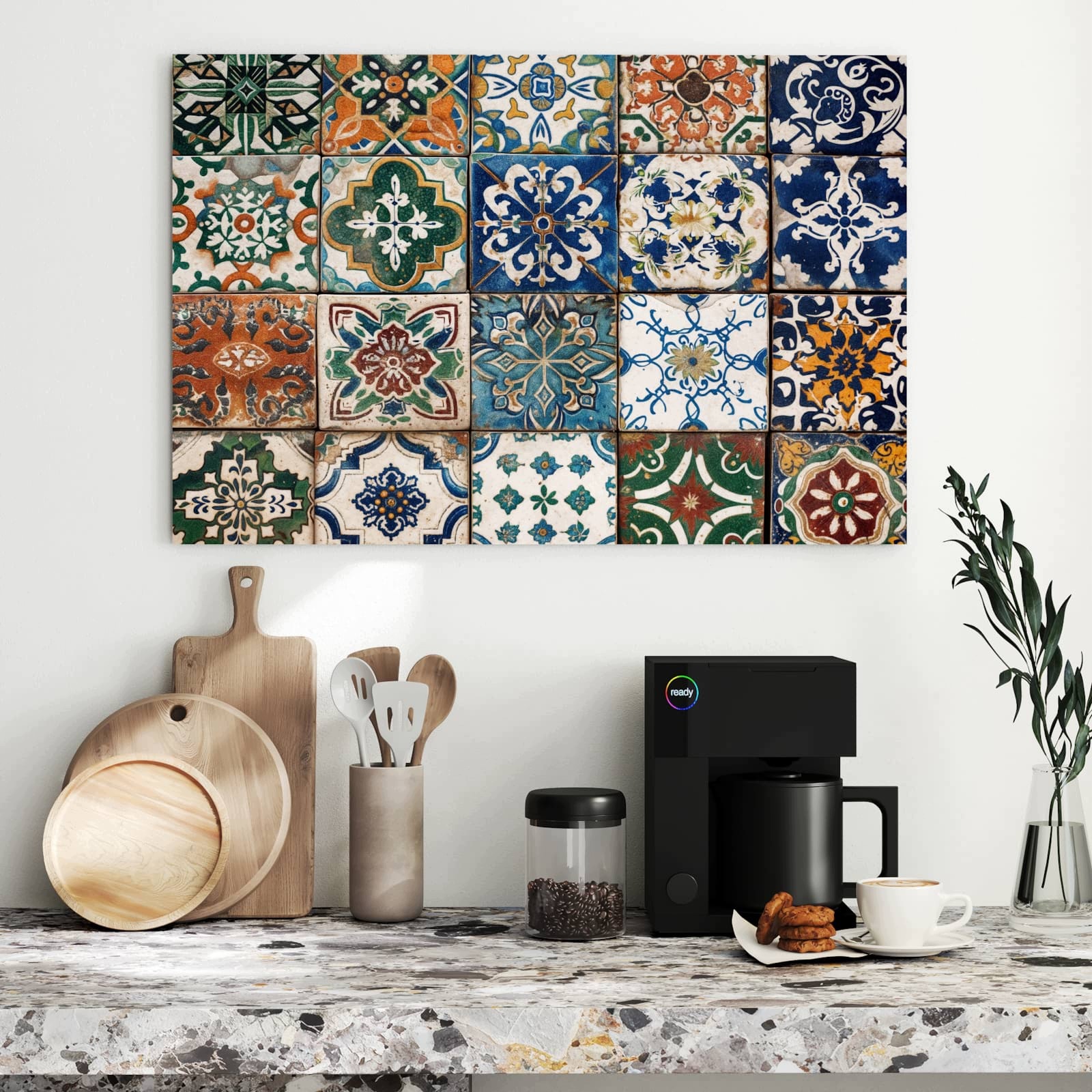 Magnetická tabule – obraz na zeď Barevné dlaždice | 90 × 60 cm