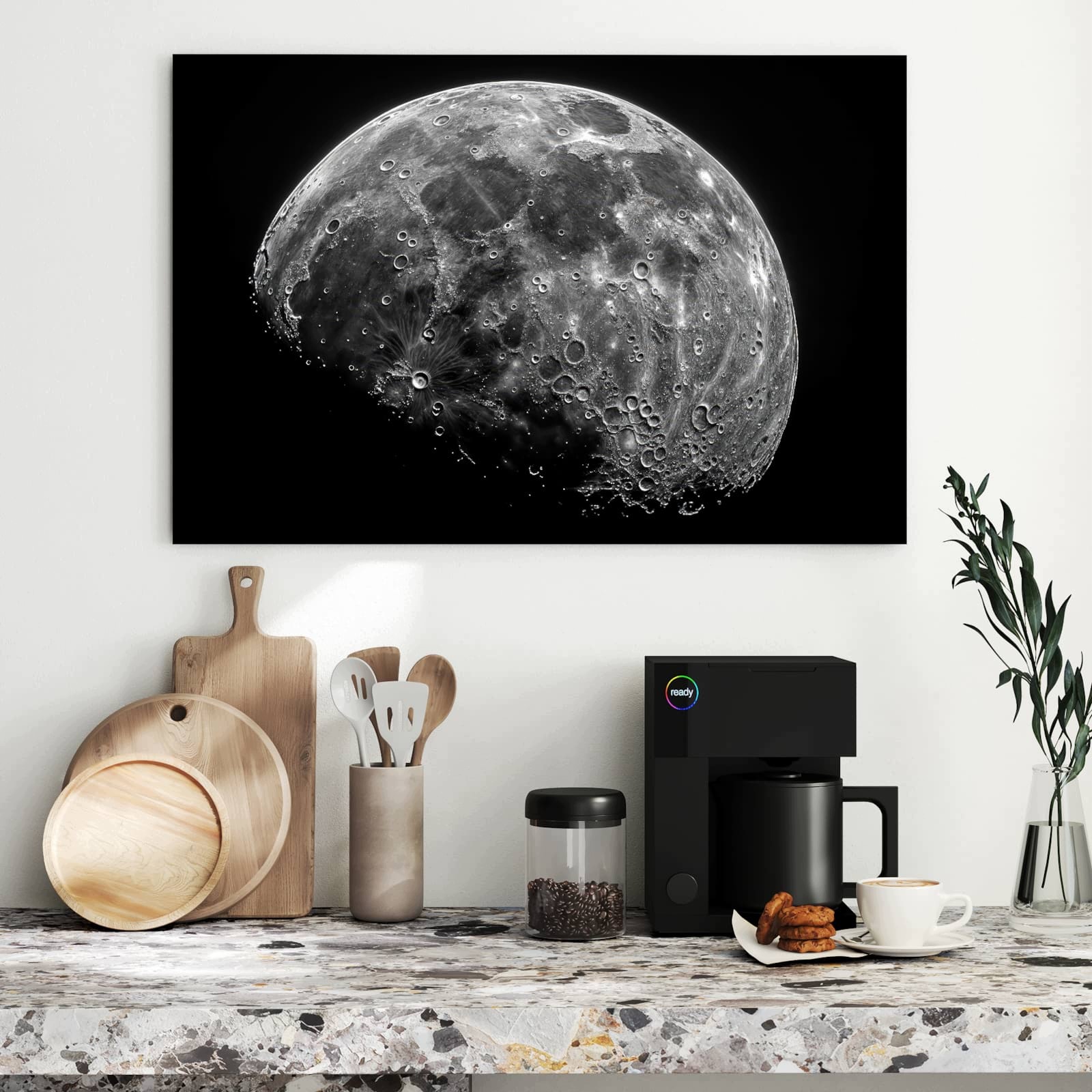 Magnetická tabule – obraz na zeď Měsíční kráter – detail | 90 × 60 cm