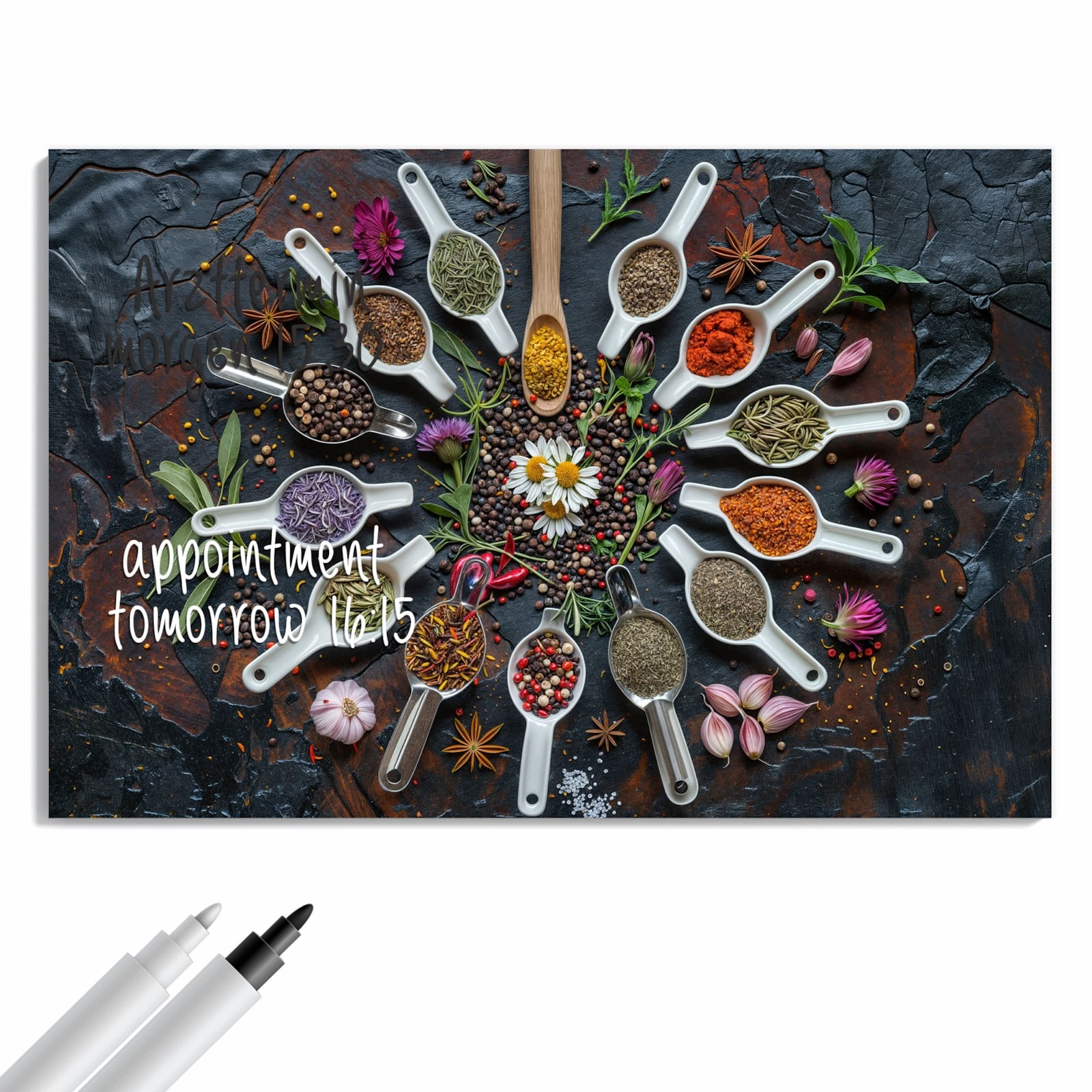 Magnetická tabule – obraz na zeď Bylinky a koření – motiv 2 | 60 × 40 cm