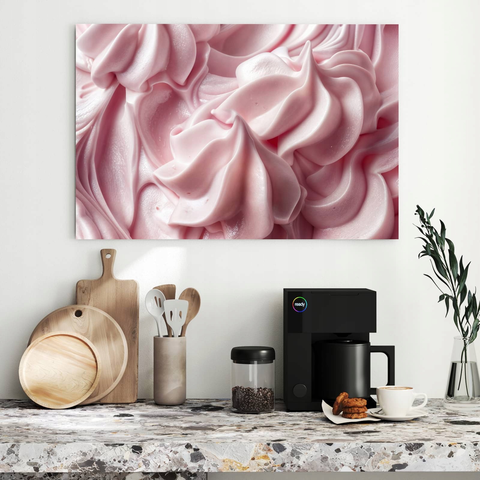 Magnetická tabule – obraz na zeď Jemný krém s pěnou | 90 × 60 cm