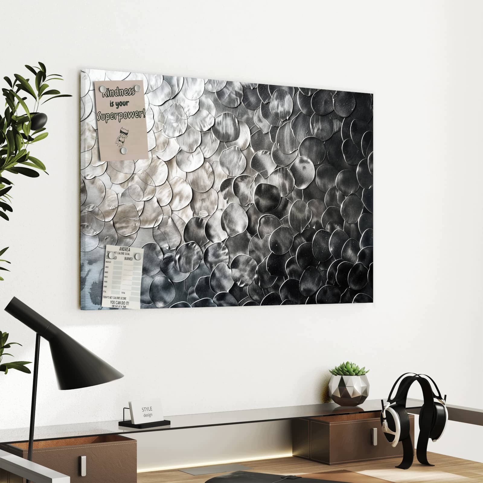 Magnetická tabule – obraz na zeď Kovové šupiny | 60 × 40 cm