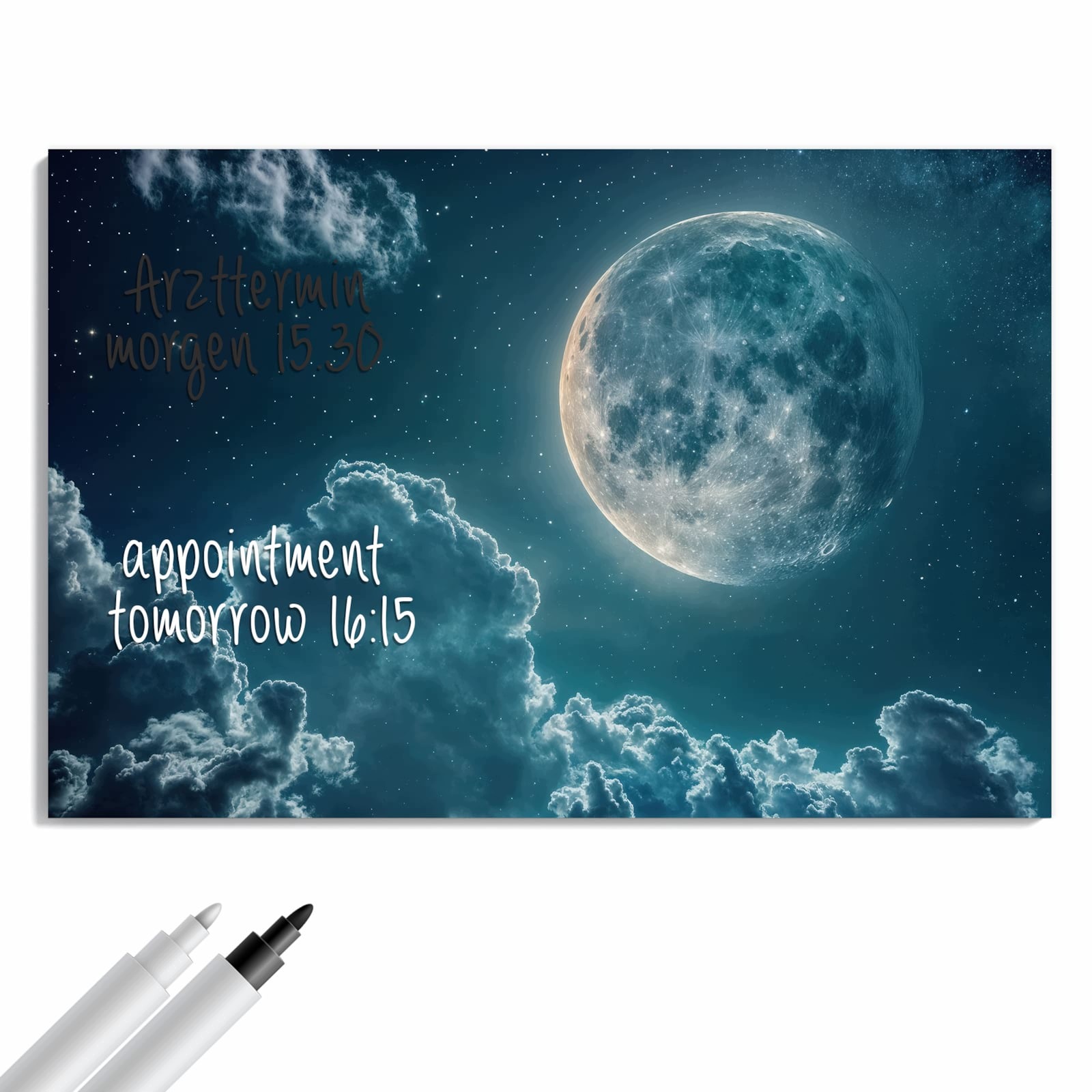 Magnetická tabule – obraz na zeď Měsíc a mraky | 60 × 40 cm
