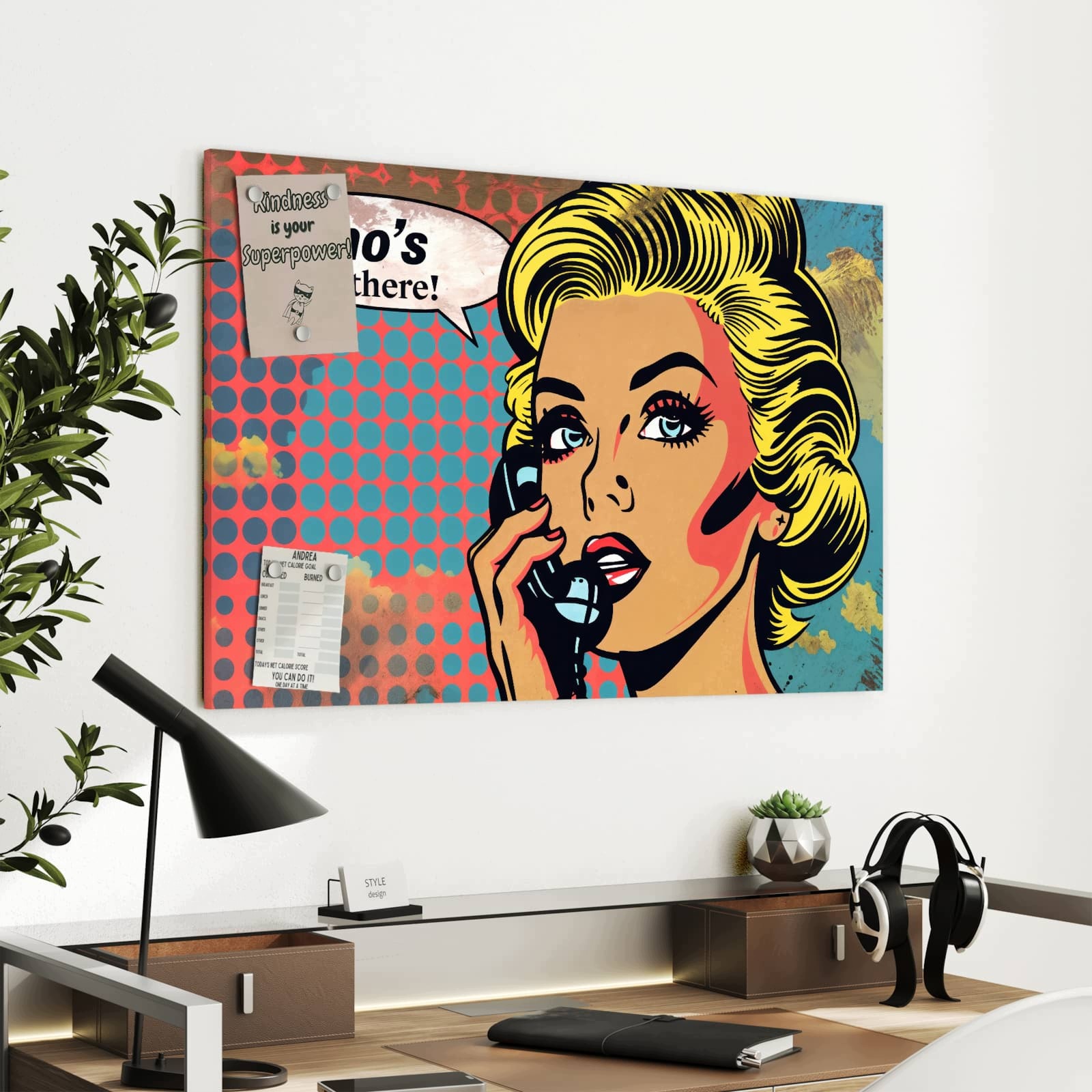 Magnetická tabule – obraz na zeď Telefonující žena | 90 × 60 cm