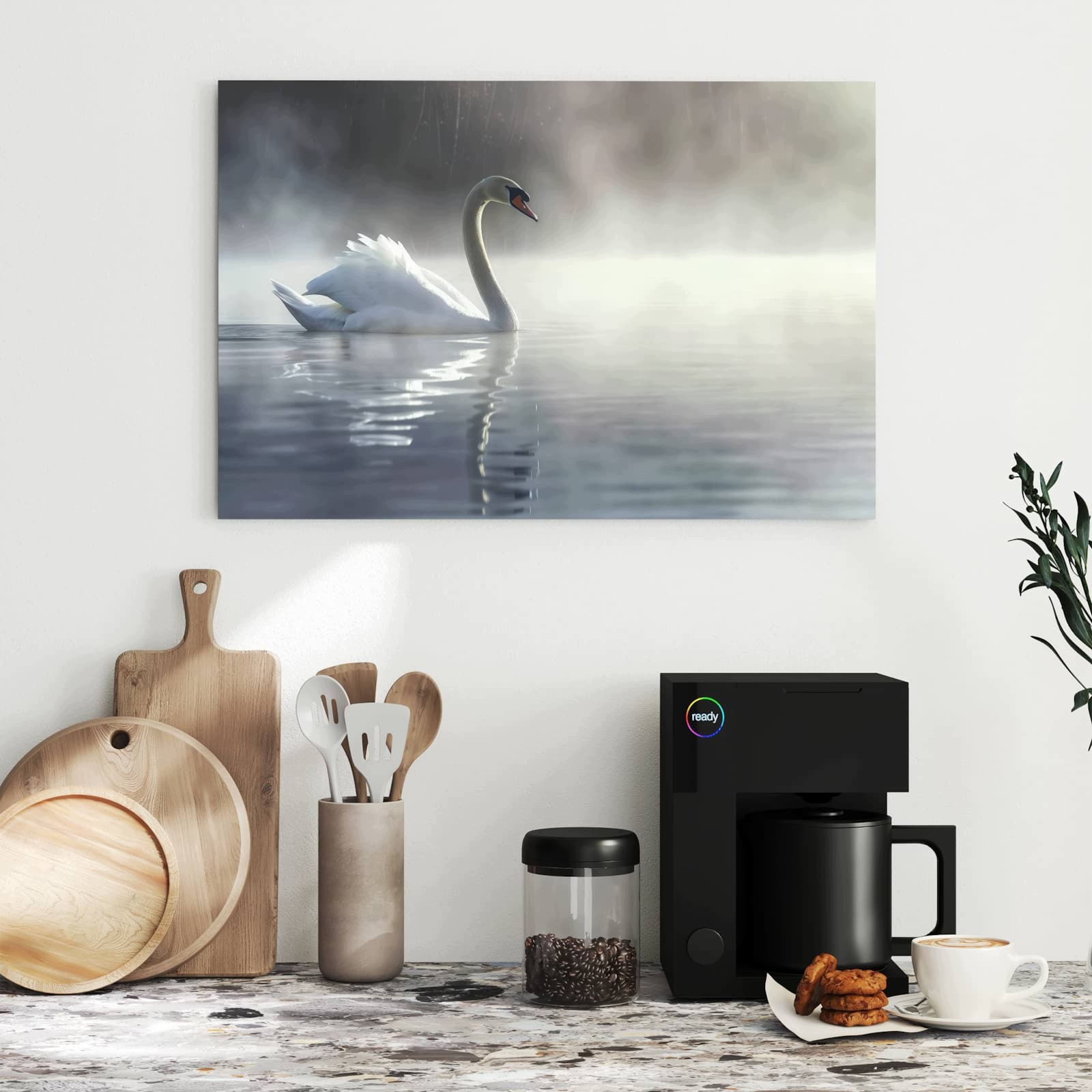 Magnetická tabule – obraz na zeď Plovoucí labuť | 60 × 40 cm