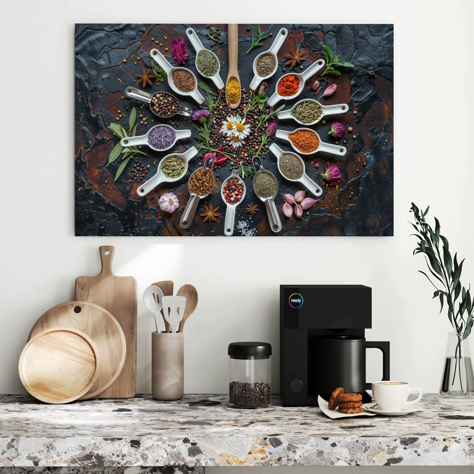 Magnetická tabule – obraz na zeď Bylinky a koření – motiv 2 | 90 × 60 cm