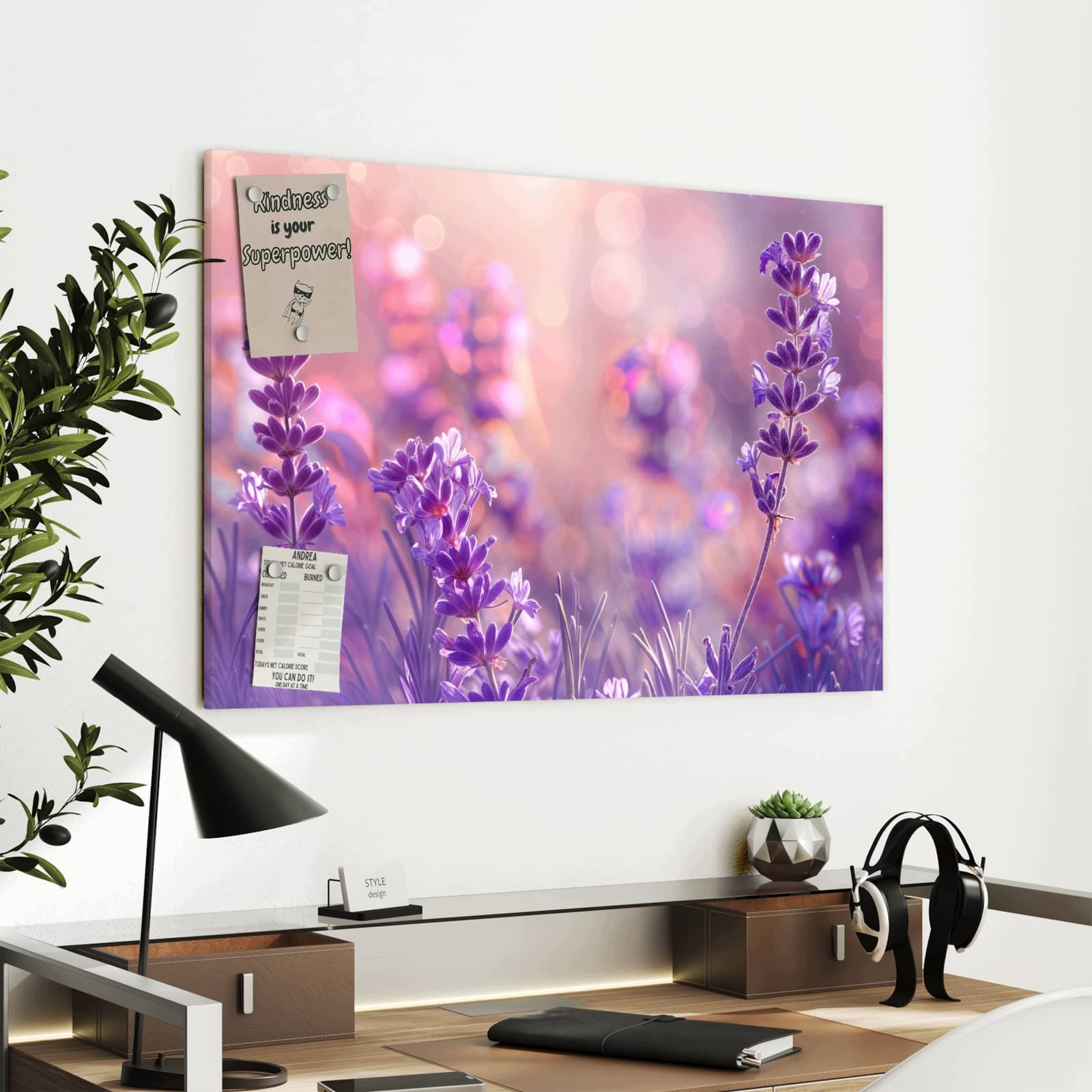 Magnetická tabule – obraz na zeď Sen o levanduli | 90 × 60 cm