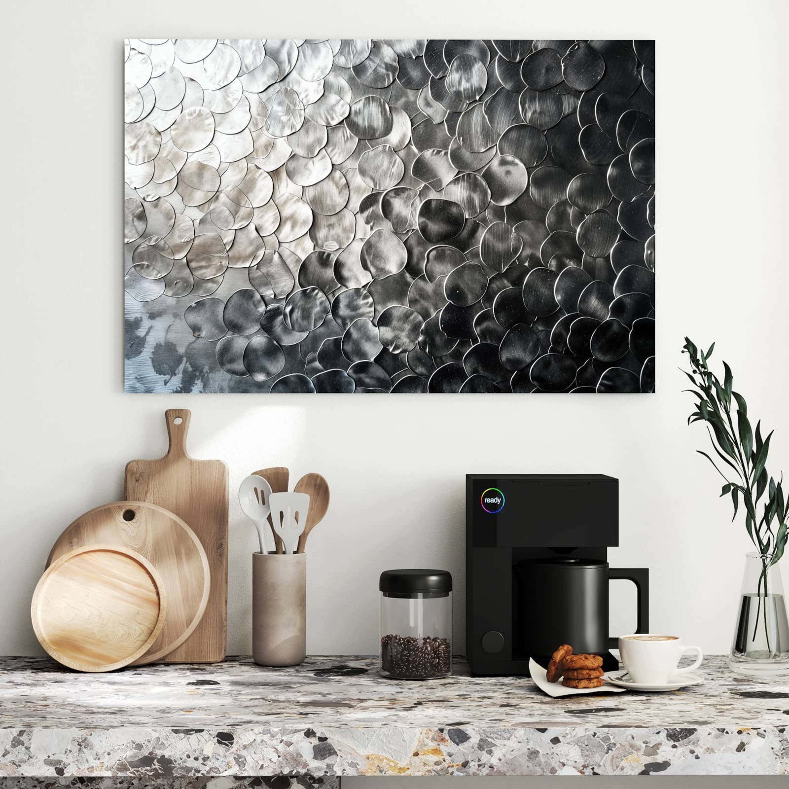 Magnetická tabule – obraz na zeď Kovové šupiny | 90 × 60 cm