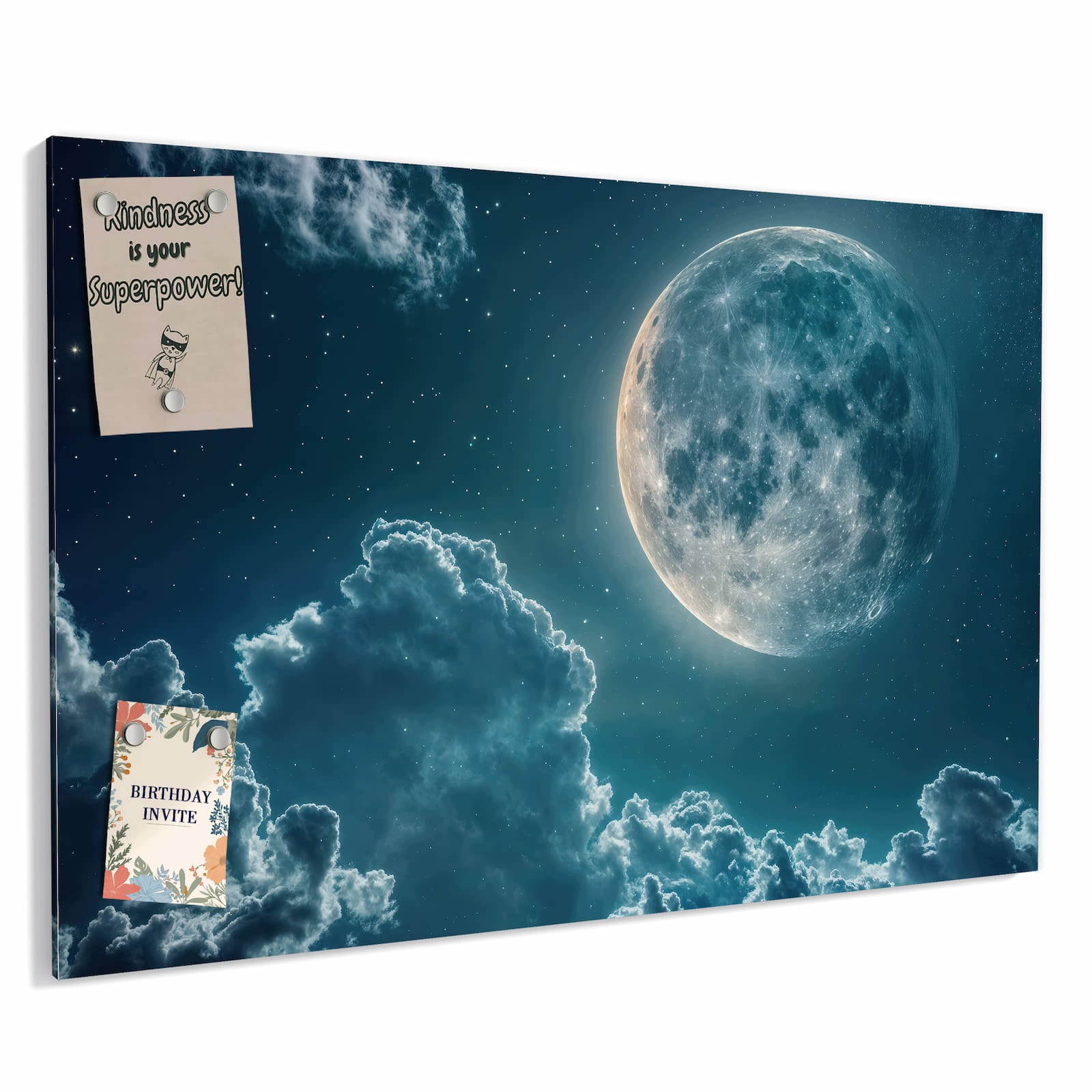 Magnetická tabule – obraz na zeď Měsíc a mraky | 90 × 60 cm