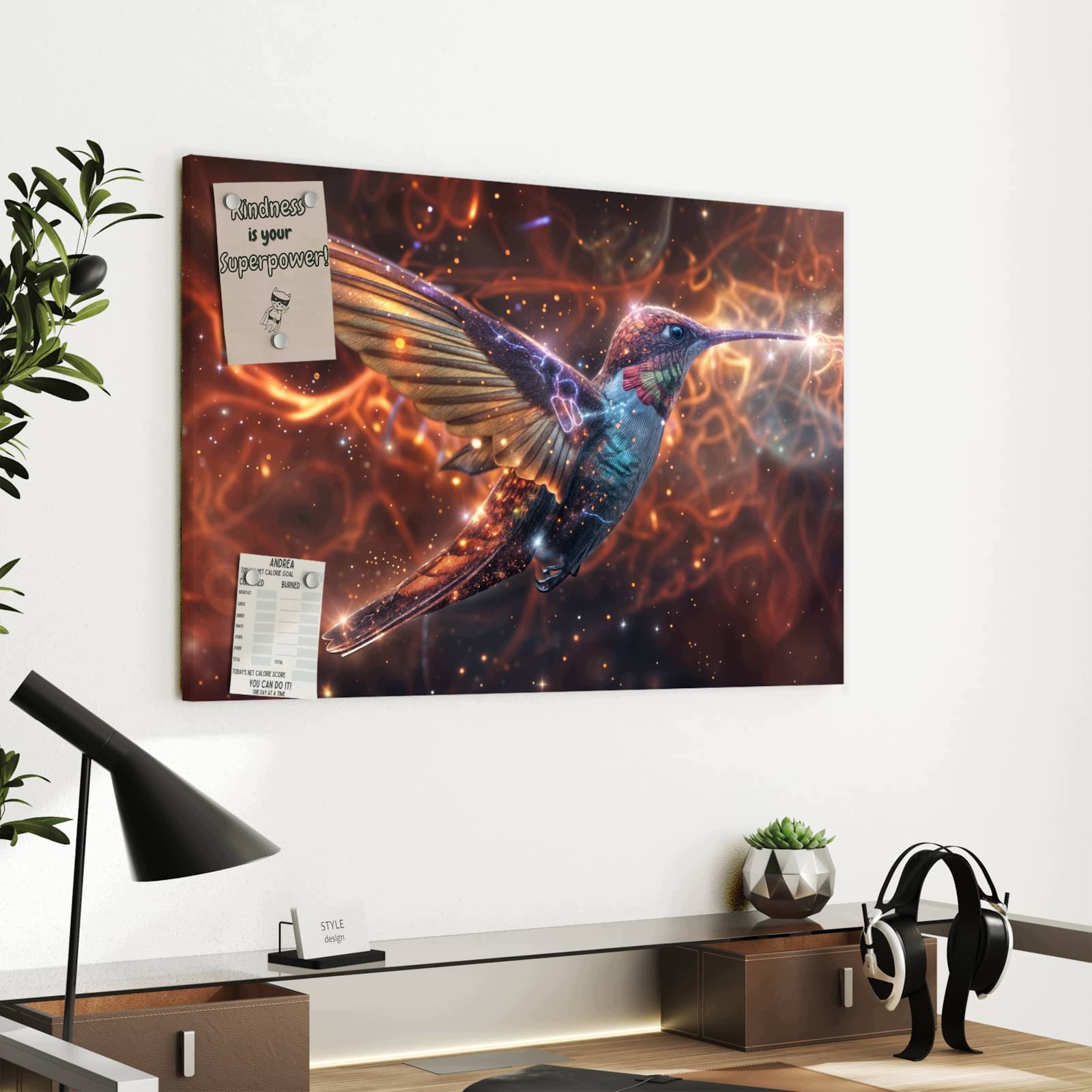 Magnetická tabule – obraz na zeď Třpytivý kolibřík | 60 × 40 cm