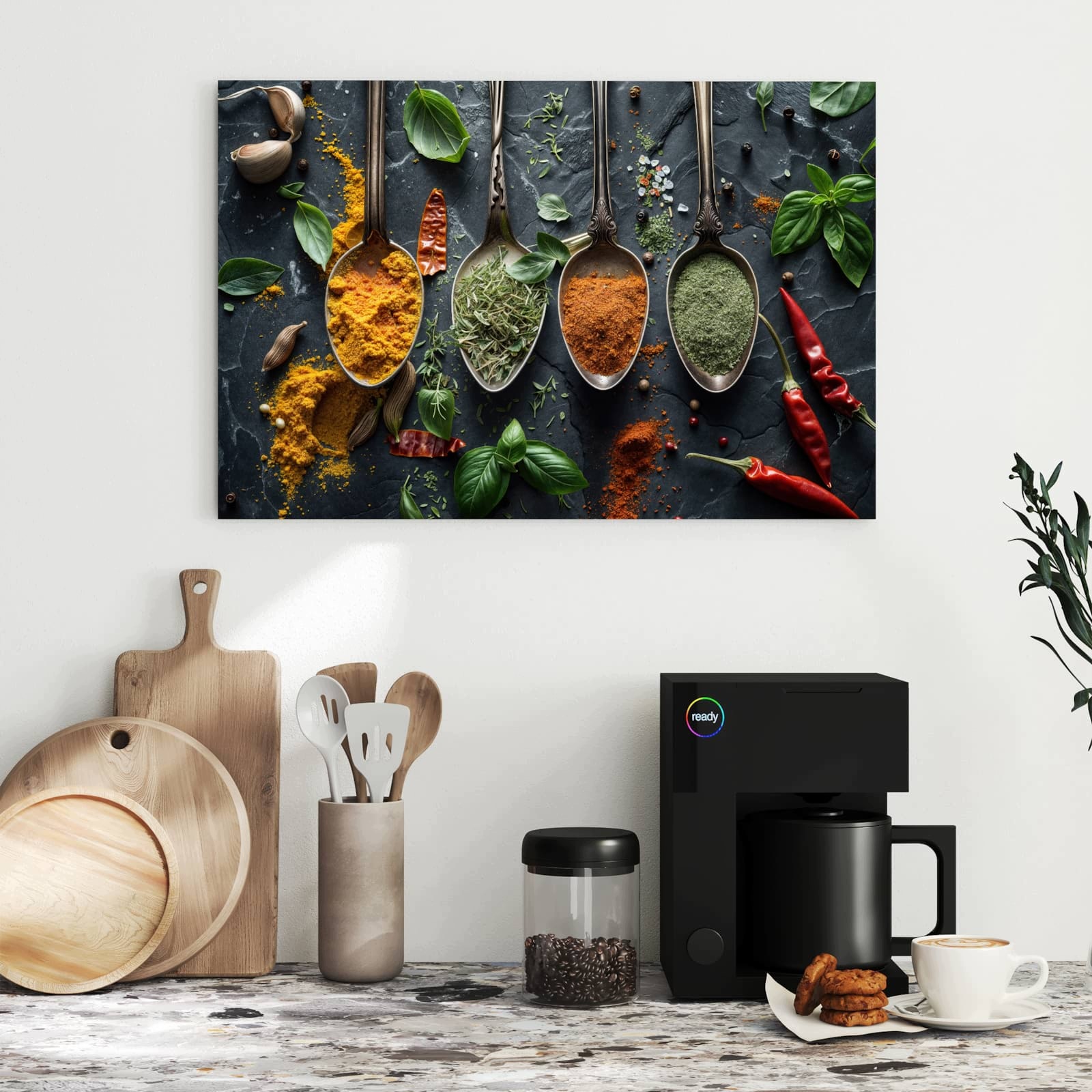 Magnetická tabule – obraz na zeď Bylinky a koření – motiv 1 | 60 × 40 cm
