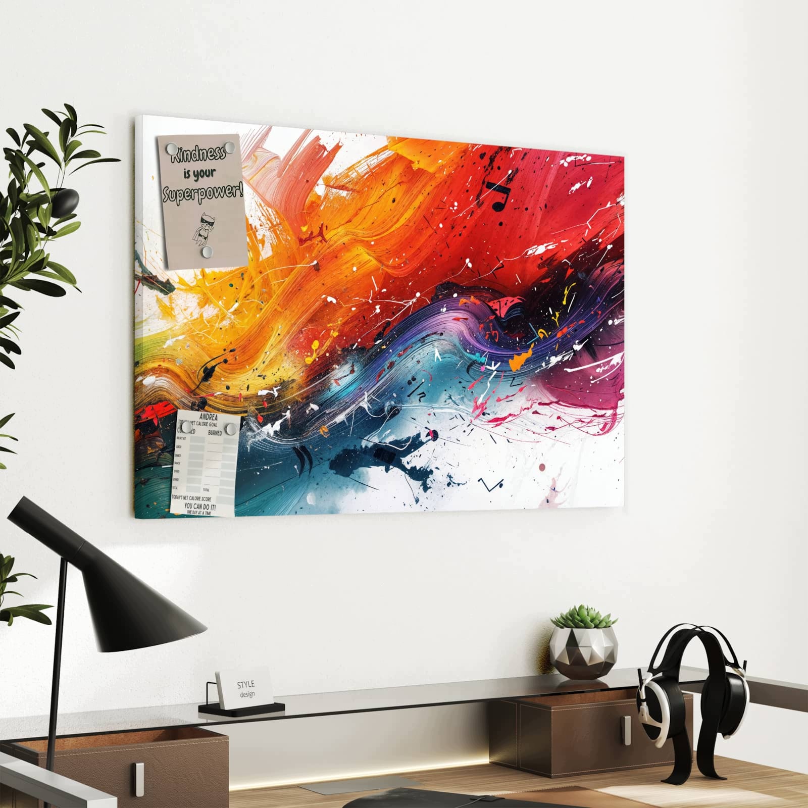 Magnetická tabule – obraz na zeď Exploze barev | 60 × 40 cm