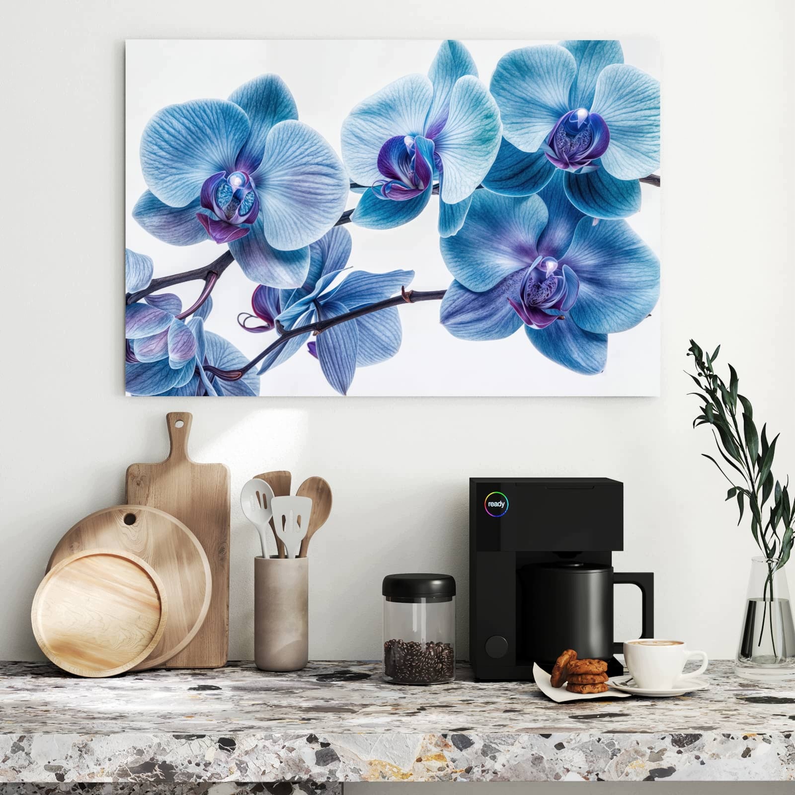 Magnetická tabule – obraz na zeď Modrá orchidej | 90 × 60 cm
