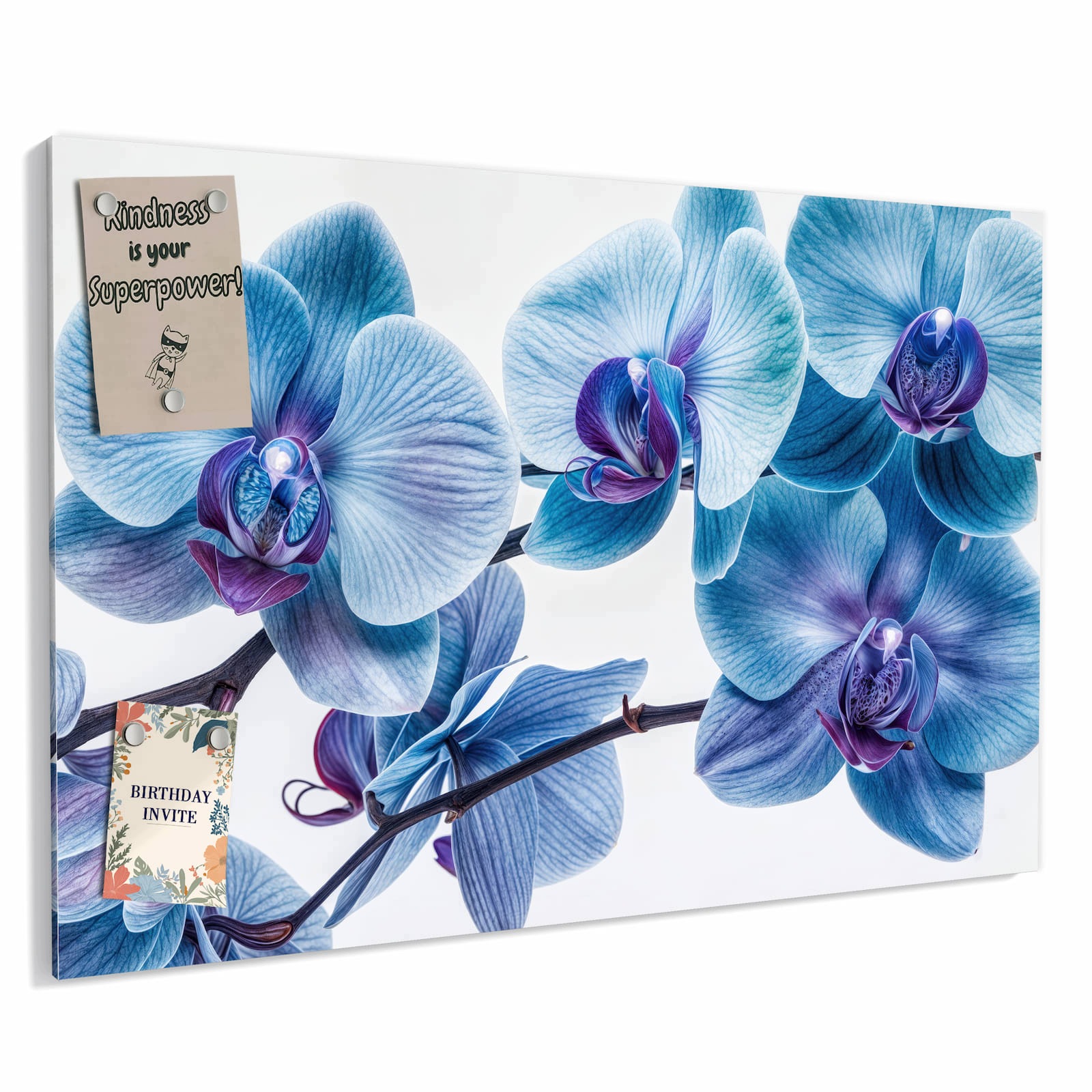 Magnetická tabule – obraz na zeď Modrá orchidej | 90 × 60 cm