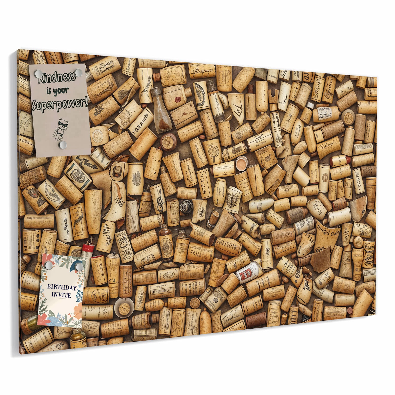 Magnetická tabule – obraz na zeď Kolekce vintage korků | 60 × 40 cm