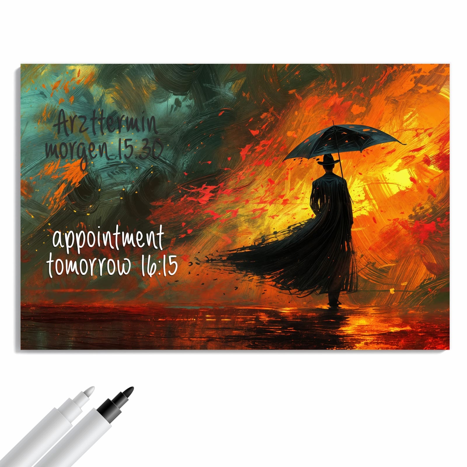 Magnetická tabule – obraz na zeď Muž se slunečníkem | 60 × 40 cm
