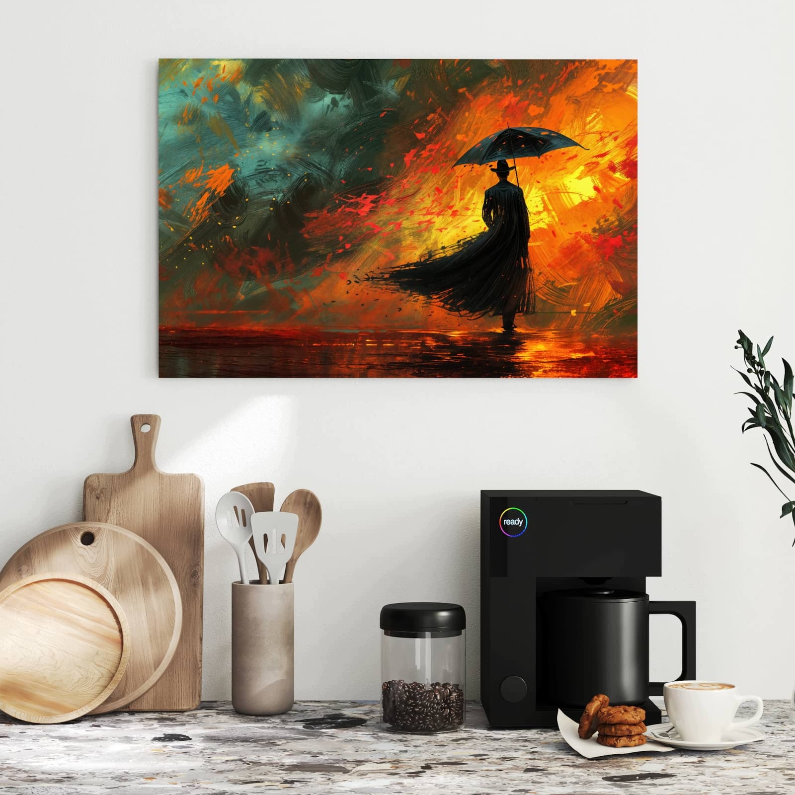 Magnetická tabule – obraz na zeď Muž se slunečníkem | 60 × 40 cm
