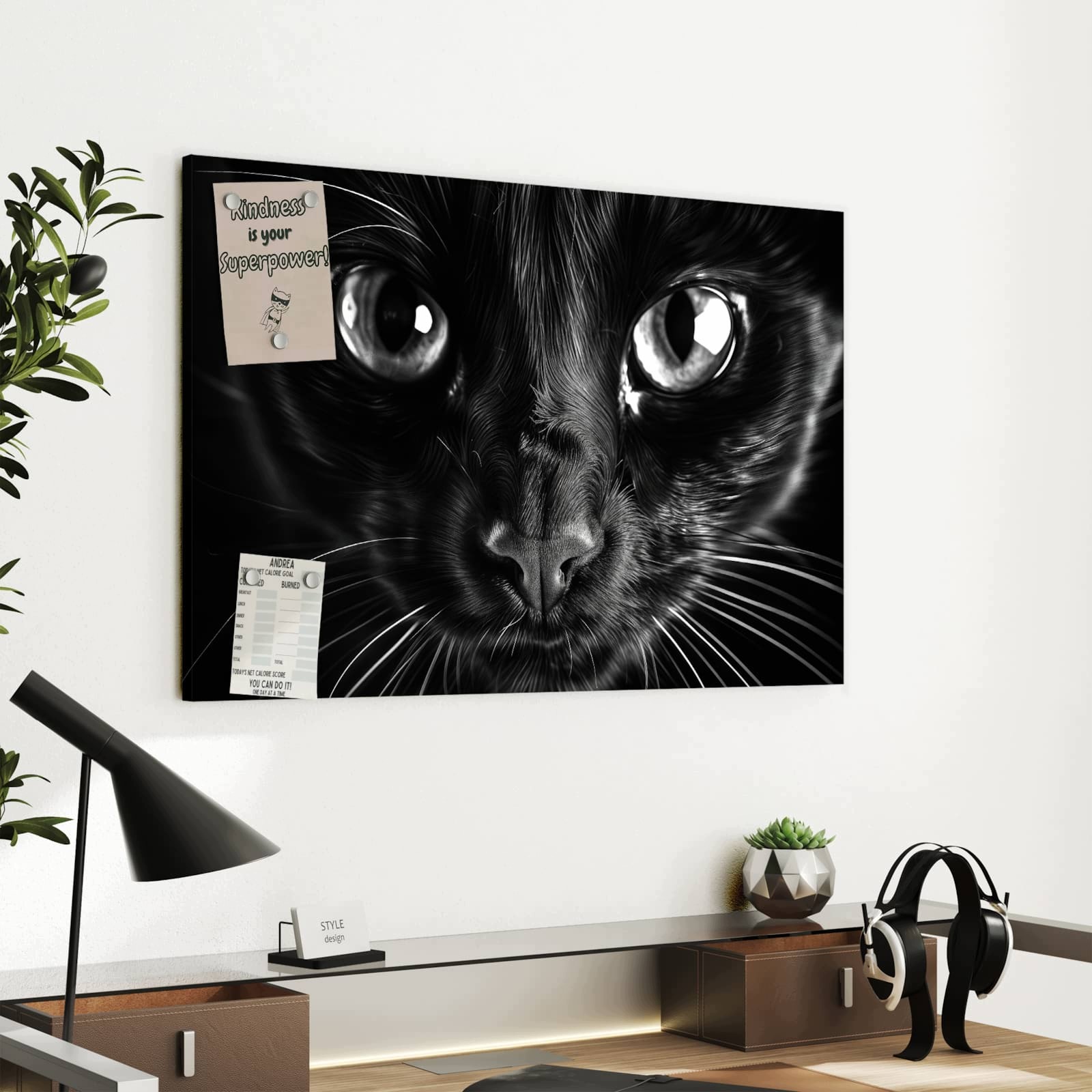 Magnetická tabule – obraz na zeď Kočičí tvář | 60 × 40 cm