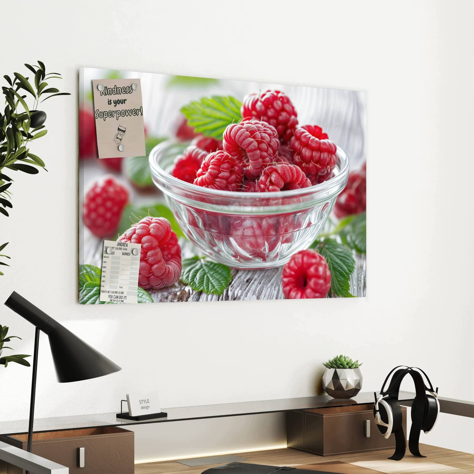 Magnetická tabule – obraz na zeď Čerstvé maliny | 60 × 40 cm
