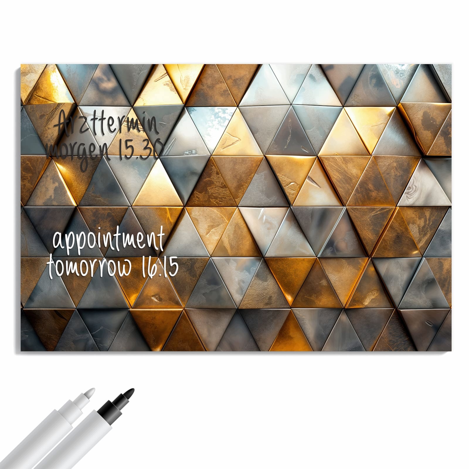 Magnetická tabule – obraz na zeď Trojúhelníkový vzor na stěně | 60 × 40 cm