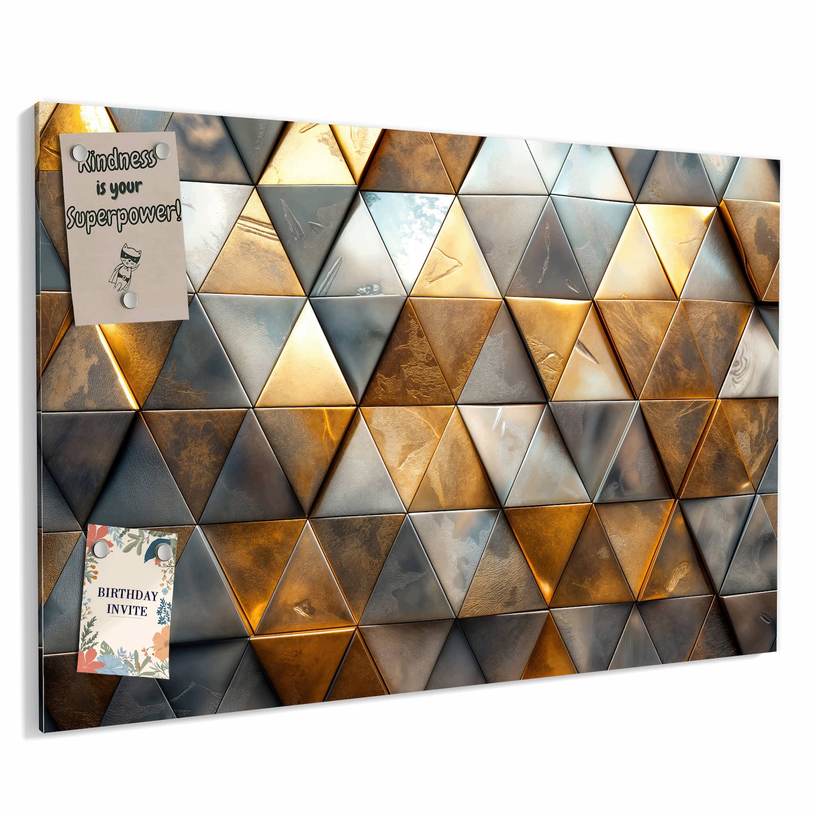 Magnetická tabule – obraz na zeď Trojúhelníkový vzor na stěně | 60 × 40 cm