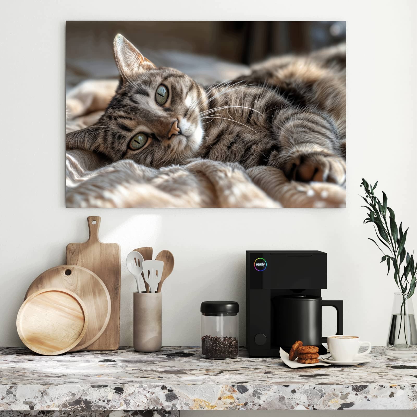 Magnetická tabule – obraz na zeď Útulná kočka – motiv 1 | 90 × 60 cm