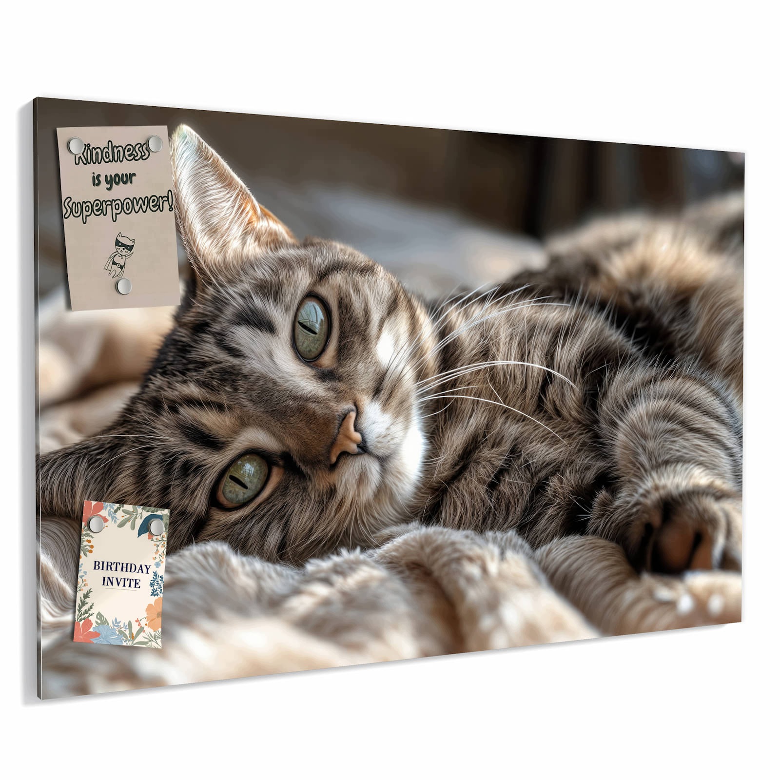 Magnetická tabule – obraz na zeď Útulná kočka – motiv 1 | 90 × 60 cm