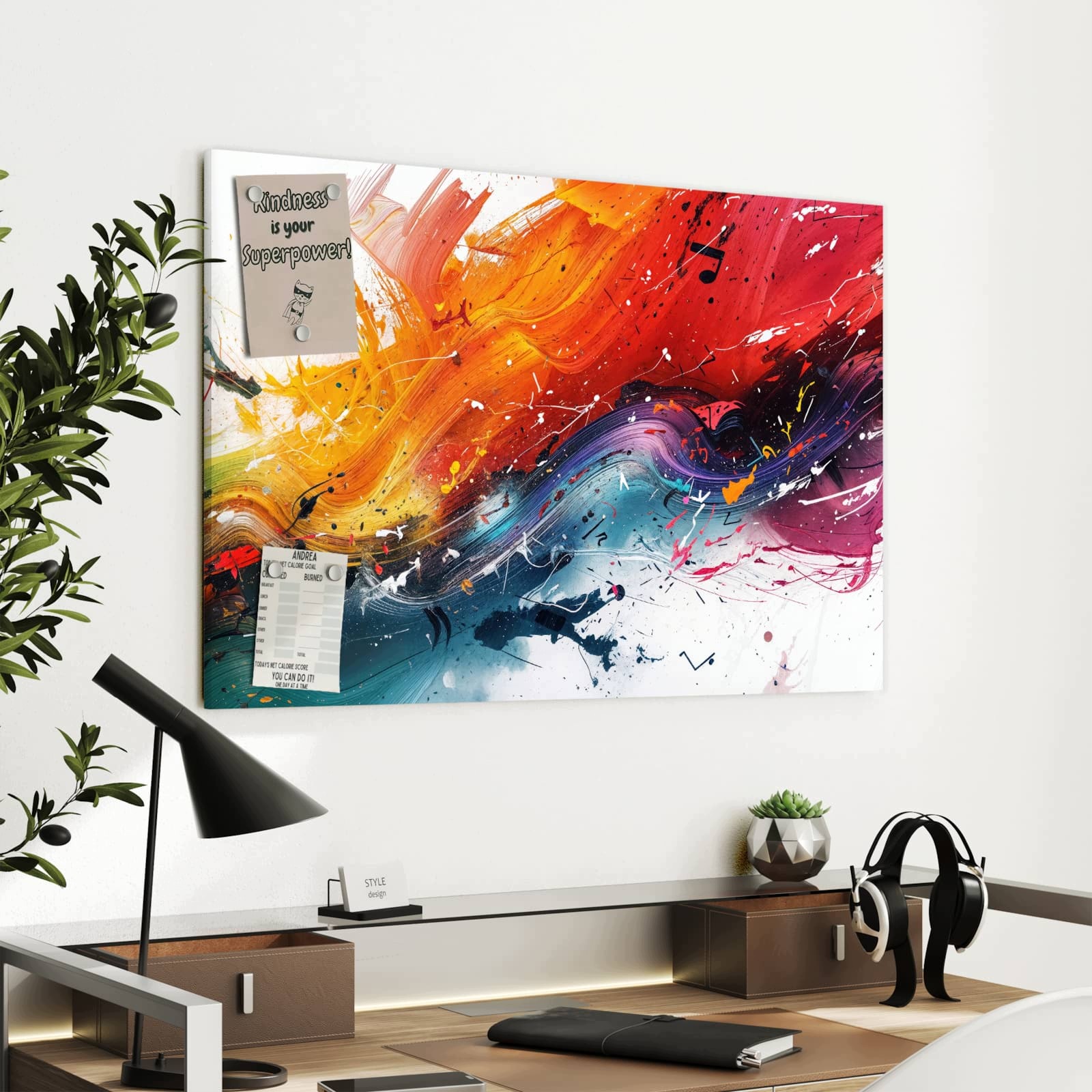 Magnetická tabule – obraz na zeď Exploze barev | 90 × 60 cm