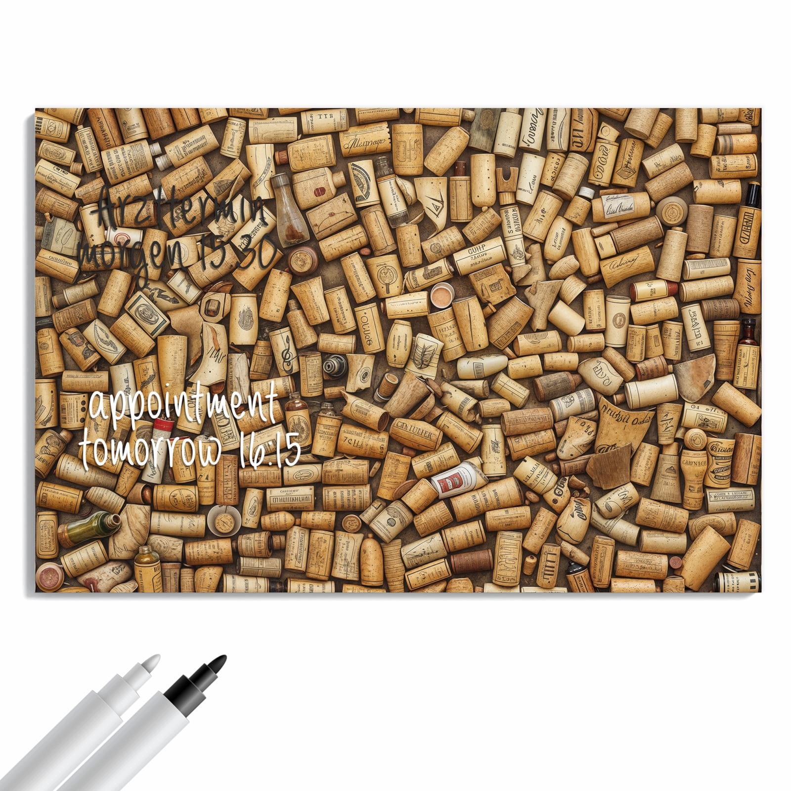 Magnetická tabule – obraz na zeď Kolekce vintage korků | 90 × 60 cm