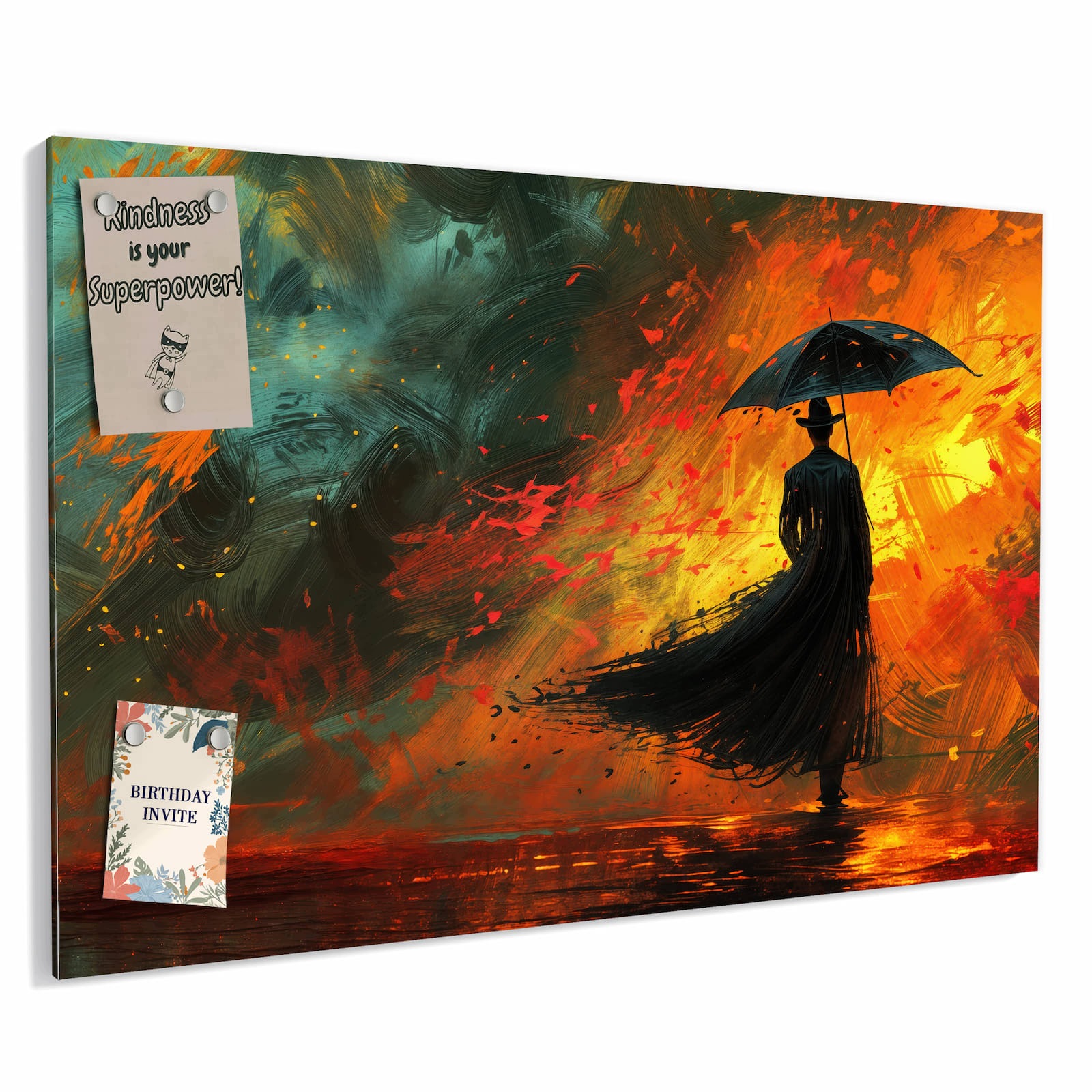 Magnetická tabule – obraz na zeď Muž se slunečníkem | 90 × 60 cm