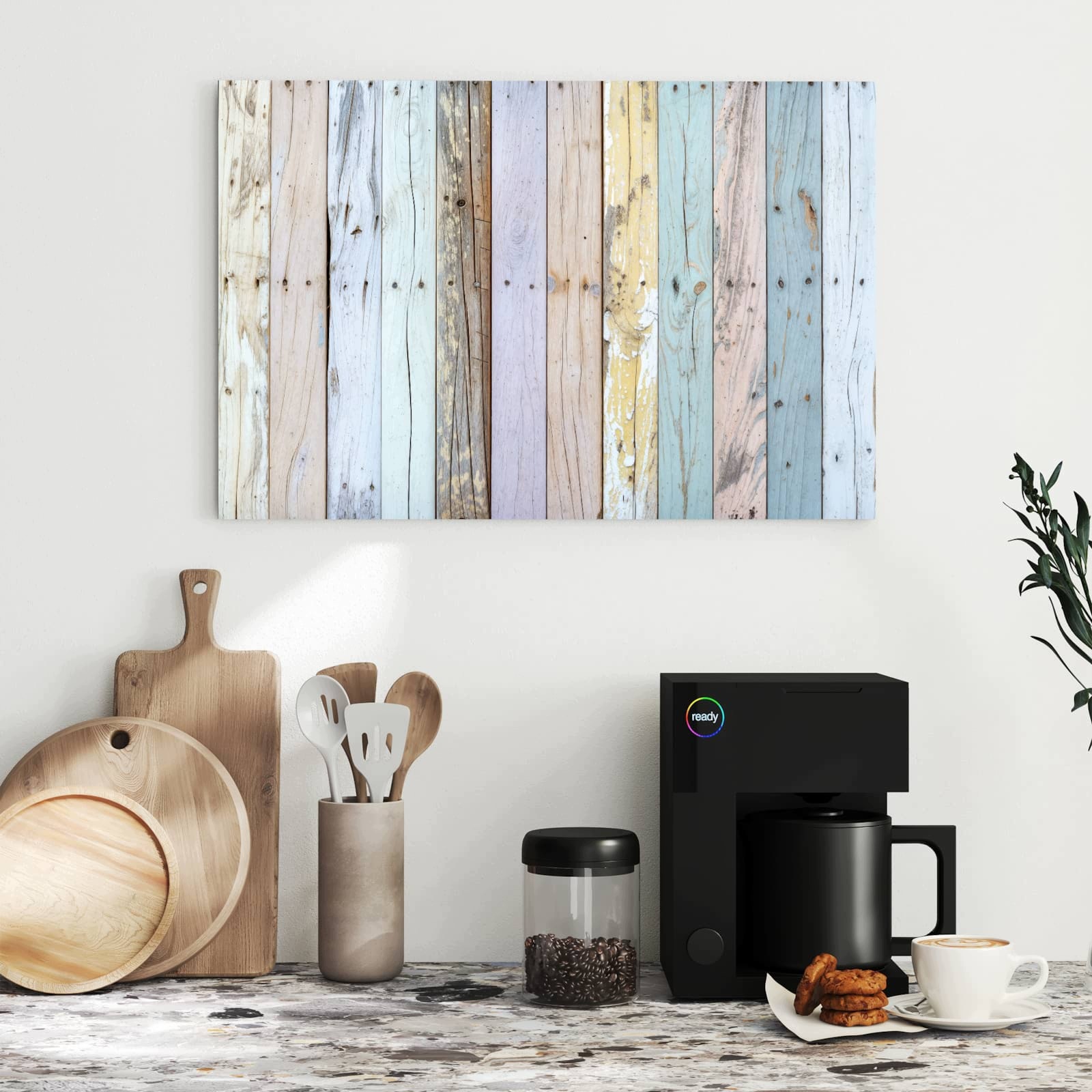 Magnetická tabule – obraz na zeď Barevná prkna | 60 × 40 cm