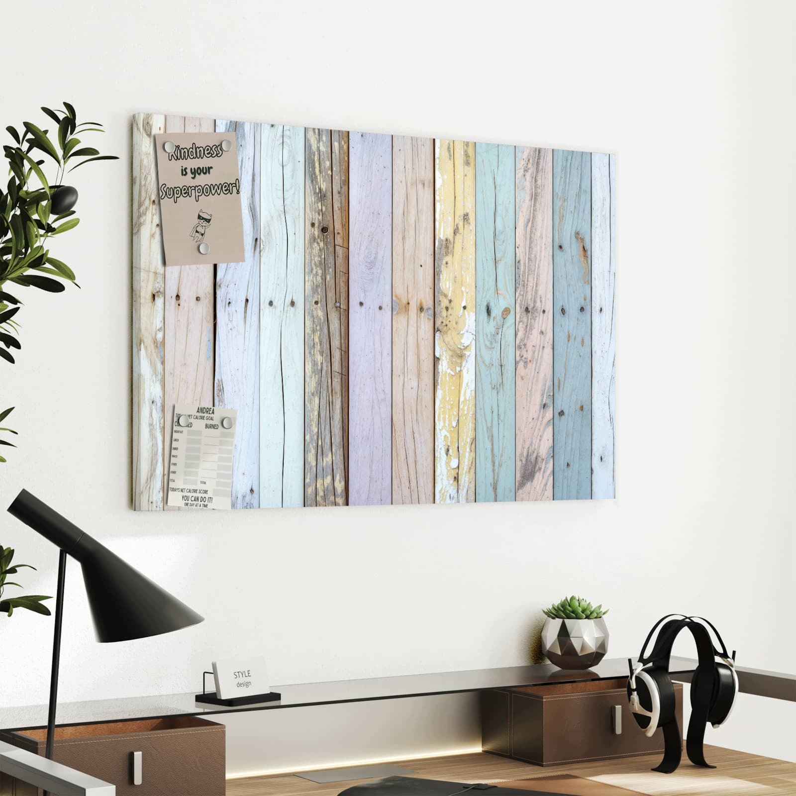 Magnetická tabule – obraz na zeď Barevná prkna | 60 × 40 cm