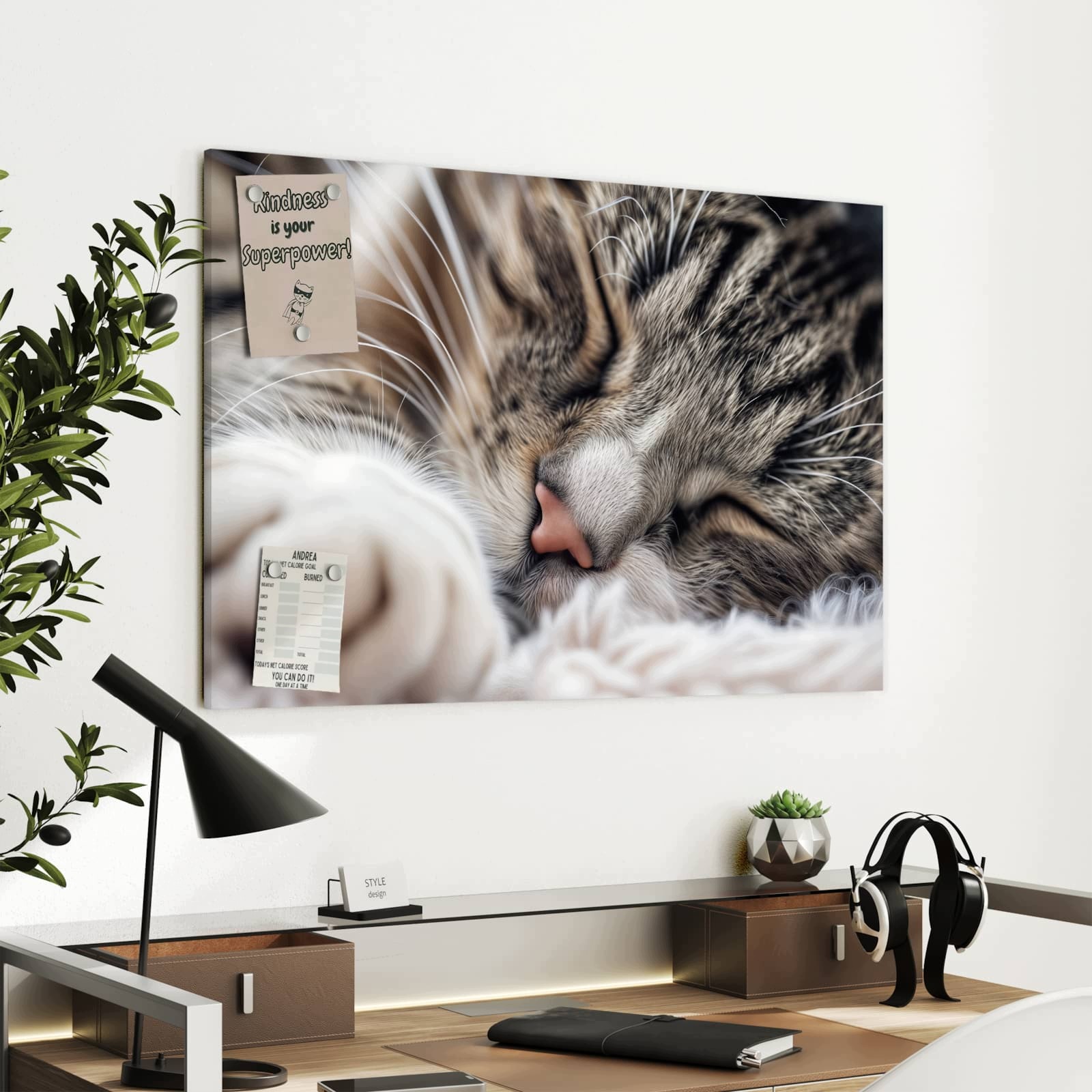 Magnetická tabule – obraz na zeď Spící kočka | 90 × 60 cm