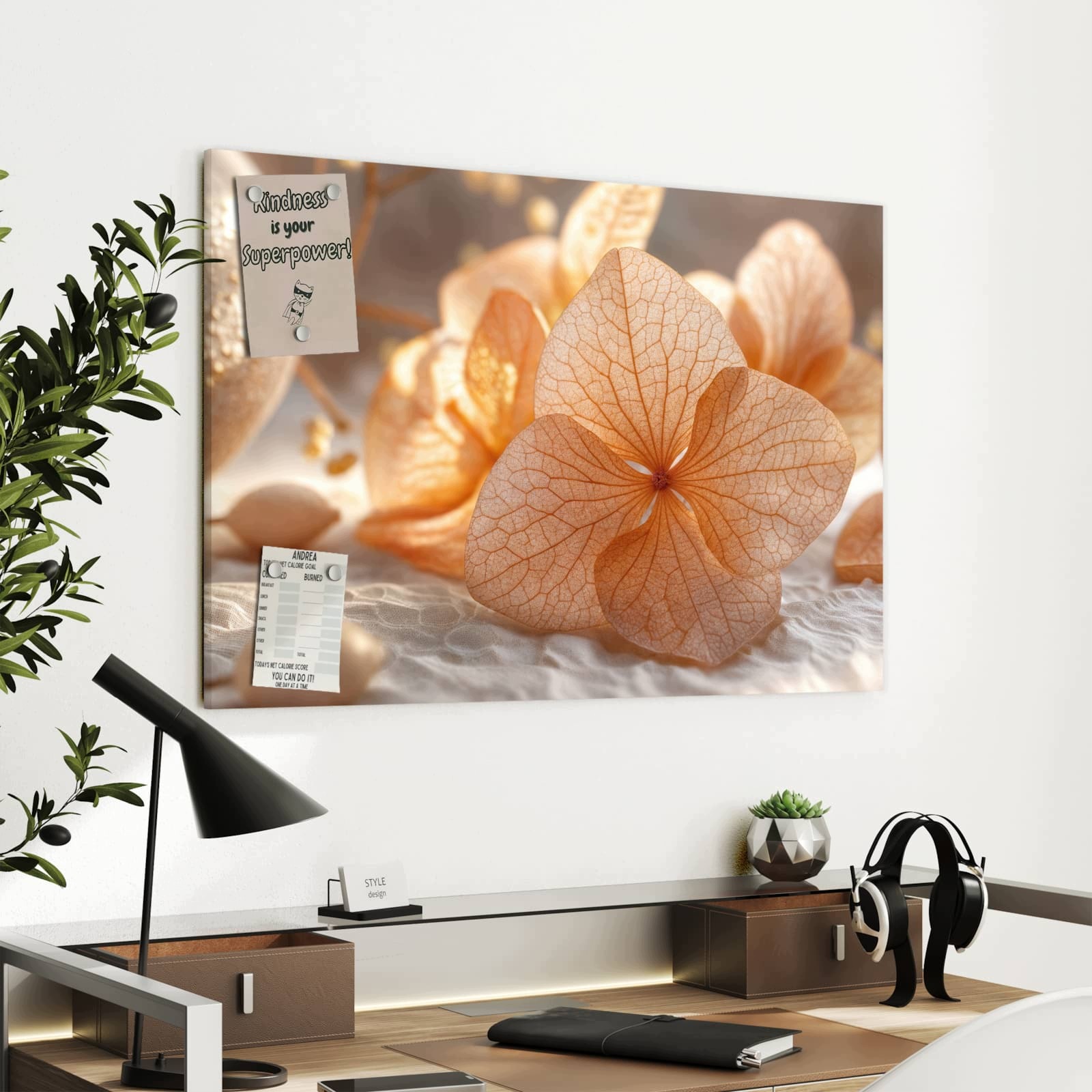 Magnetická tabule – obraz na zeď Květinová kompozice – motiv 1 | 90 × 60 cm