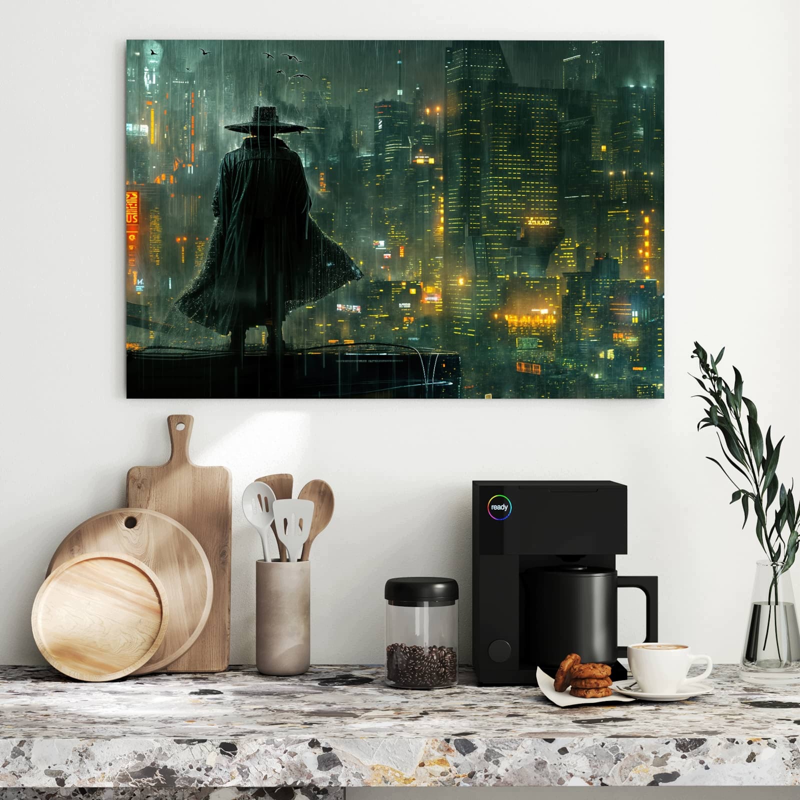 Magnetická tabule – obraz na zeď Pláštěnka ve městě | 90 × 60 cm