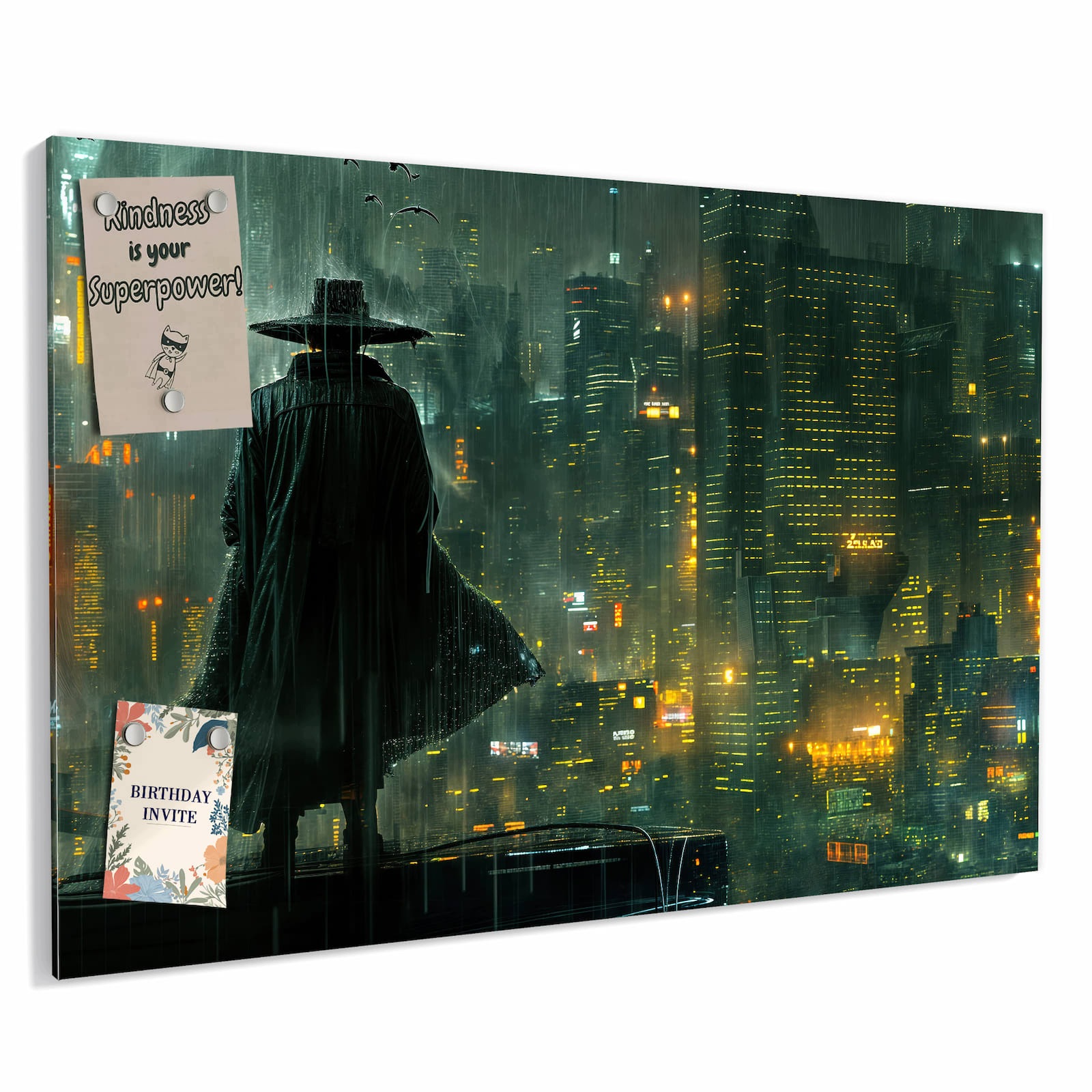 Magnetická tabule – obraz na zeď Pláštěnka ve městě | 90 × 60 cm