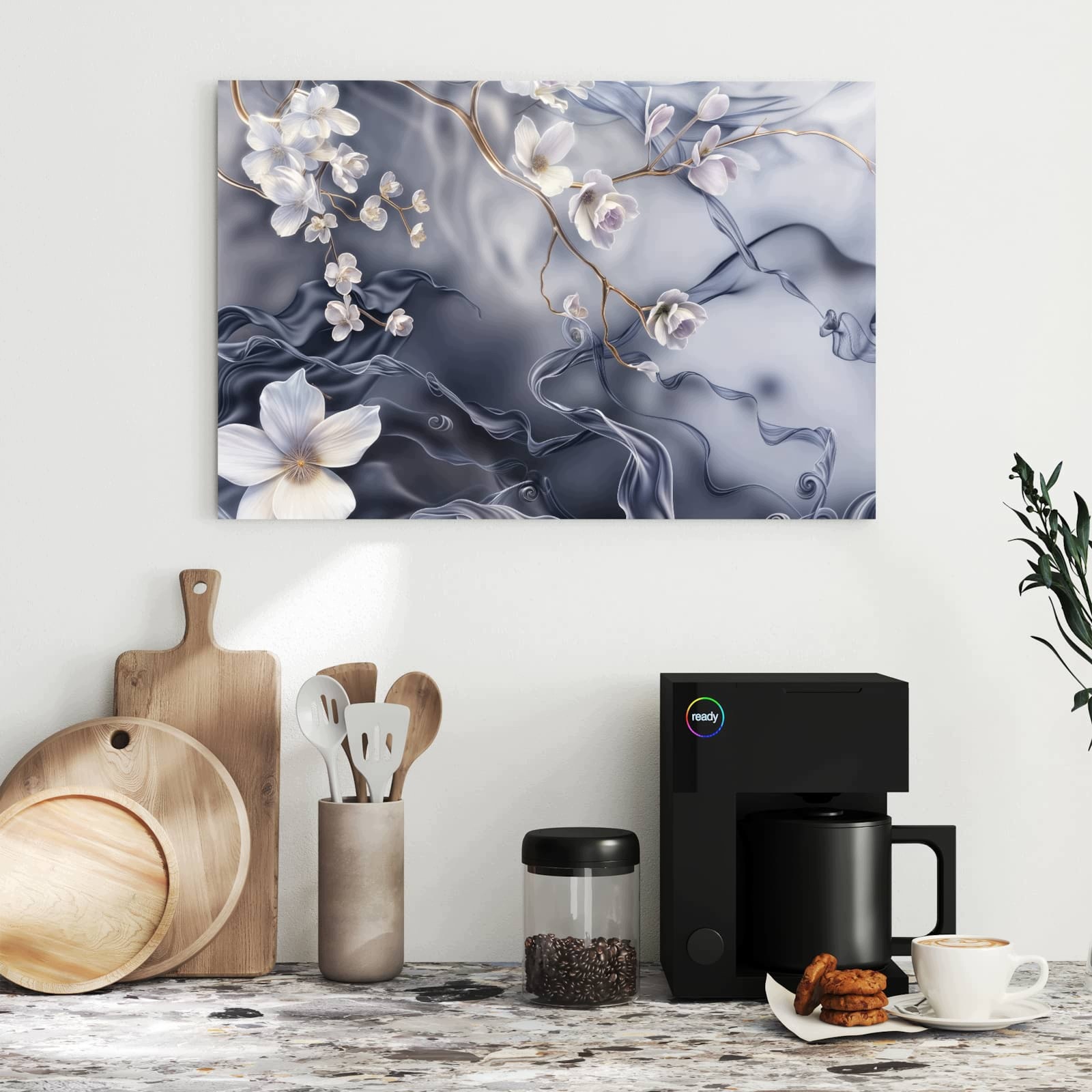 Magnetická tabule – obraz na zeď Hedvábné vlny květin | 60 × 40 cm