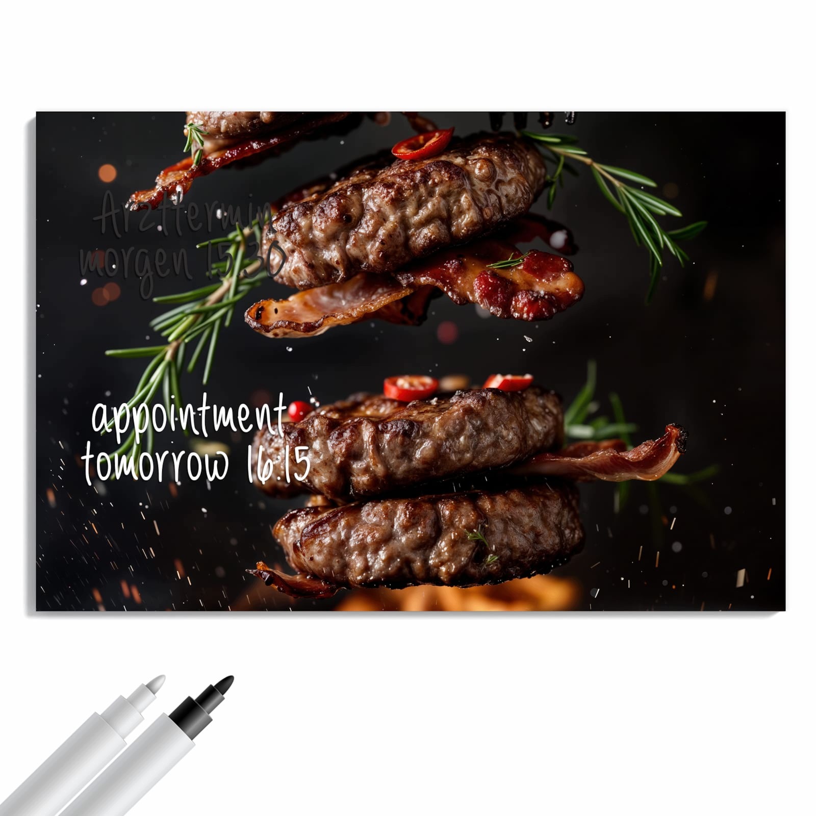 Magnetická tabule – obraz na zeď Burger se slaninou | 90 × 60 cm