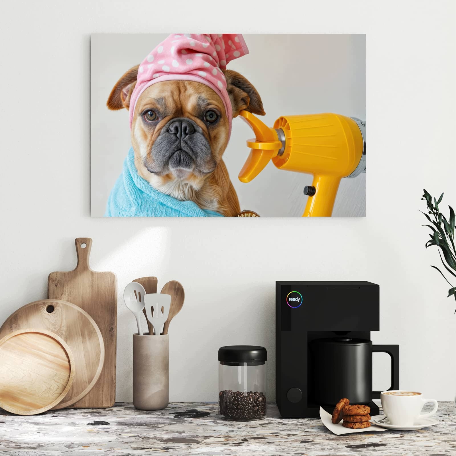 Magnetická tabule – obraz na zeď Pes na plážové osušce | 60 × 40 cm