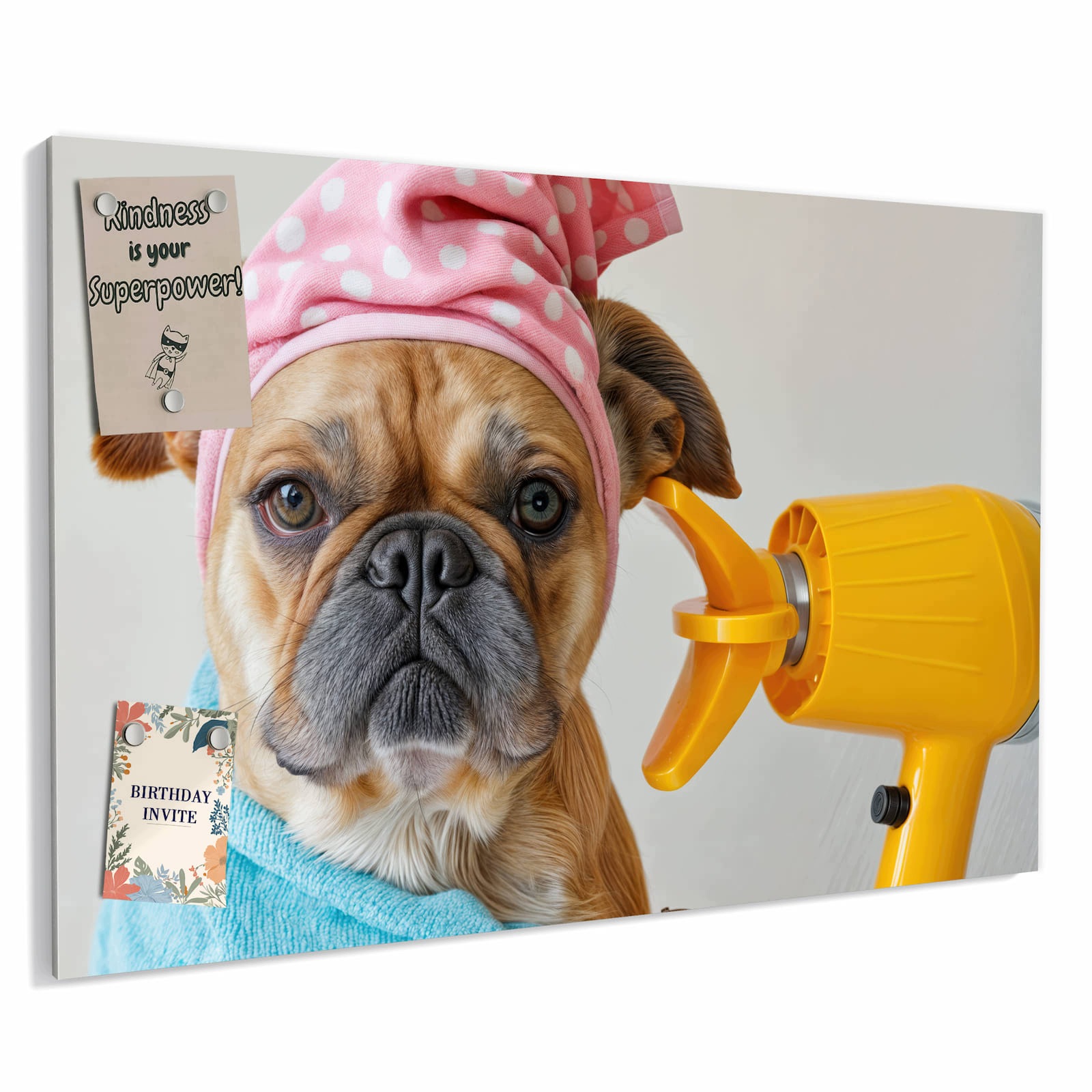 Magnetická tabule – obraz na zeď Pes na plážové osušce | 60 × 40 cm