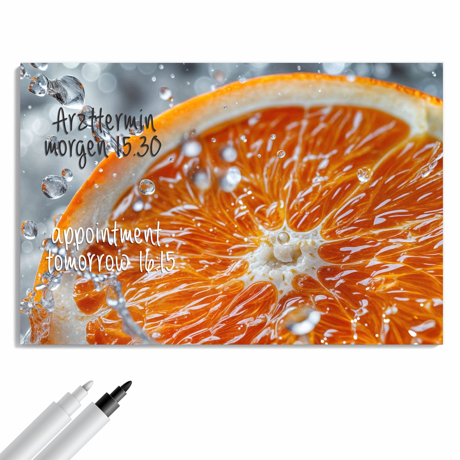 Magnetická tabule – obraz na zeď Plátek pomeranče cákance | 60 × 40 cm