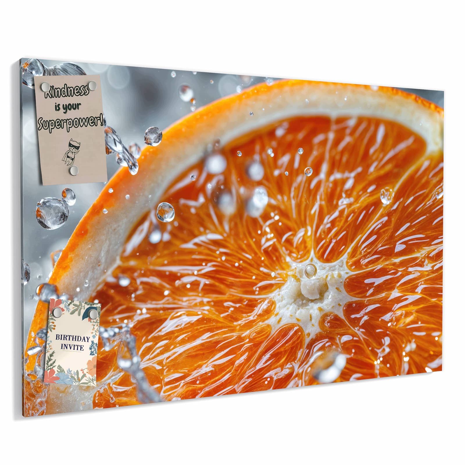 Magnetická tabule – obraz na zeď Plátek pomeranče cákance | 60 × 40 cm