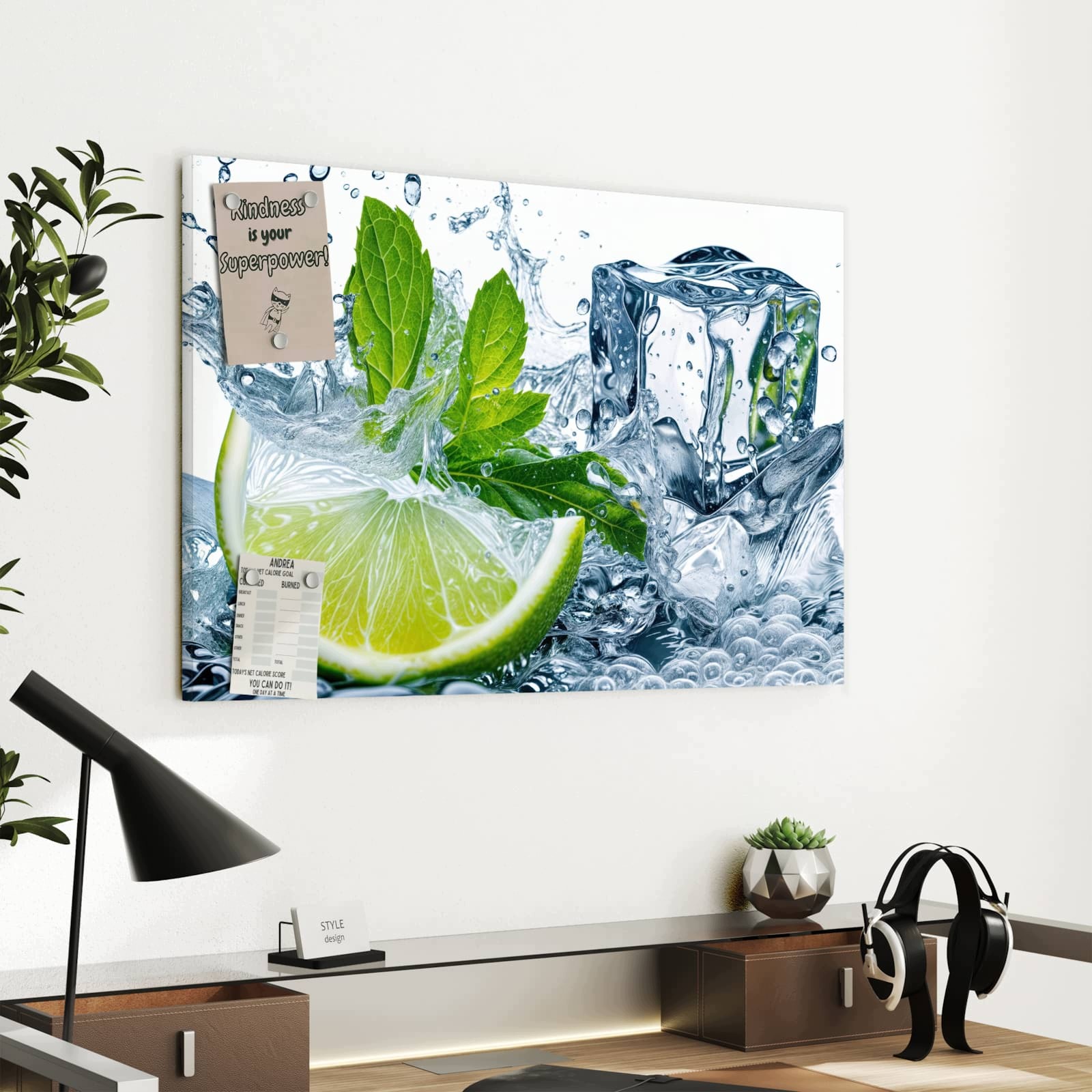 Magnetická tabule – obraz na zeď Cákance limetky | 60 × 40 cm