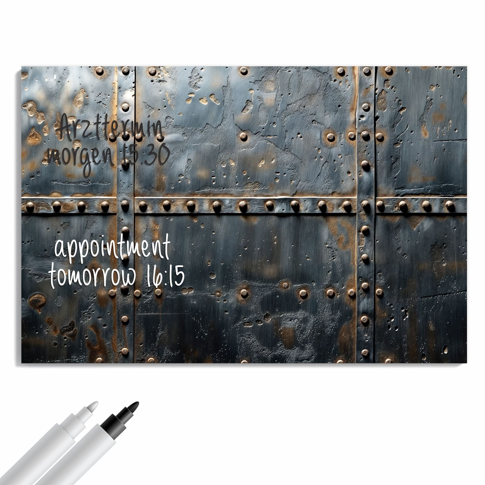 Magnetická tabule – obraz na zeď Design kovových dveří | 60 × 40 cm