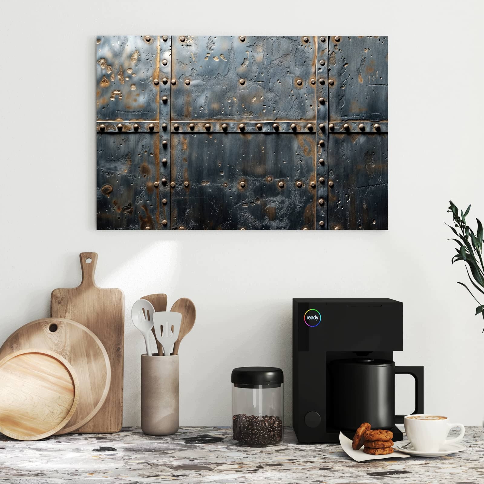 Magnetická tabule – obraz na zeď Design kovových dveří | 60 × 40 cm