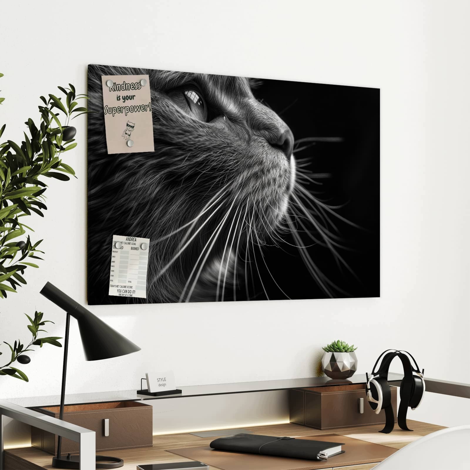 Magnetická tabule – obraz na zeď Kočky detail | 90 × 60 cm