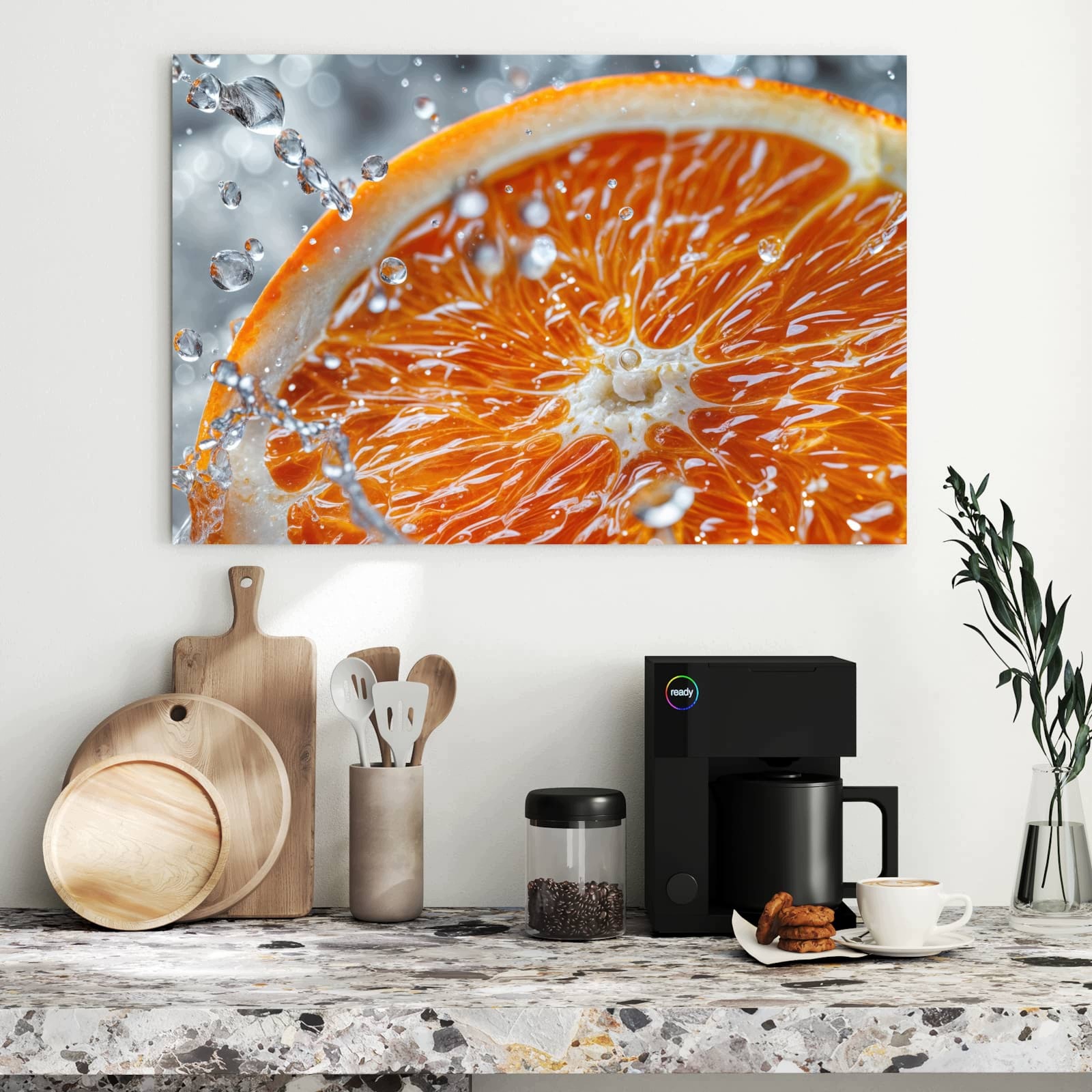 Magnetická tabule – obraz na zeď Plátek pomeranče cákance | 90 × 60 cm