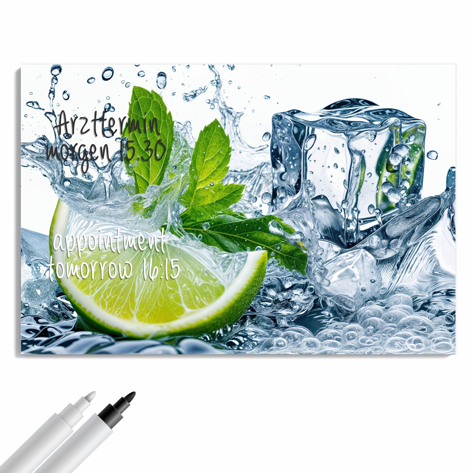 Magnetická tabule – obraz na zeď Cákance limetky | 90 × 60 cm